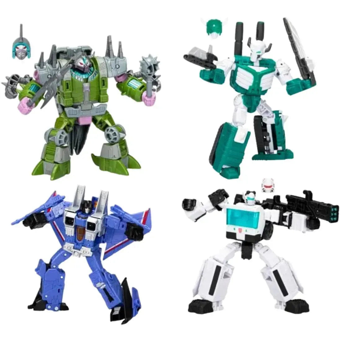 Tomy Transformers - Troop Builder Multipack Action Figure Set (Decepticon Seeker, Quintesson Trooper, G1 Universe Cybertronian Trooper & Animated Universe Autotrooper) - Tomy