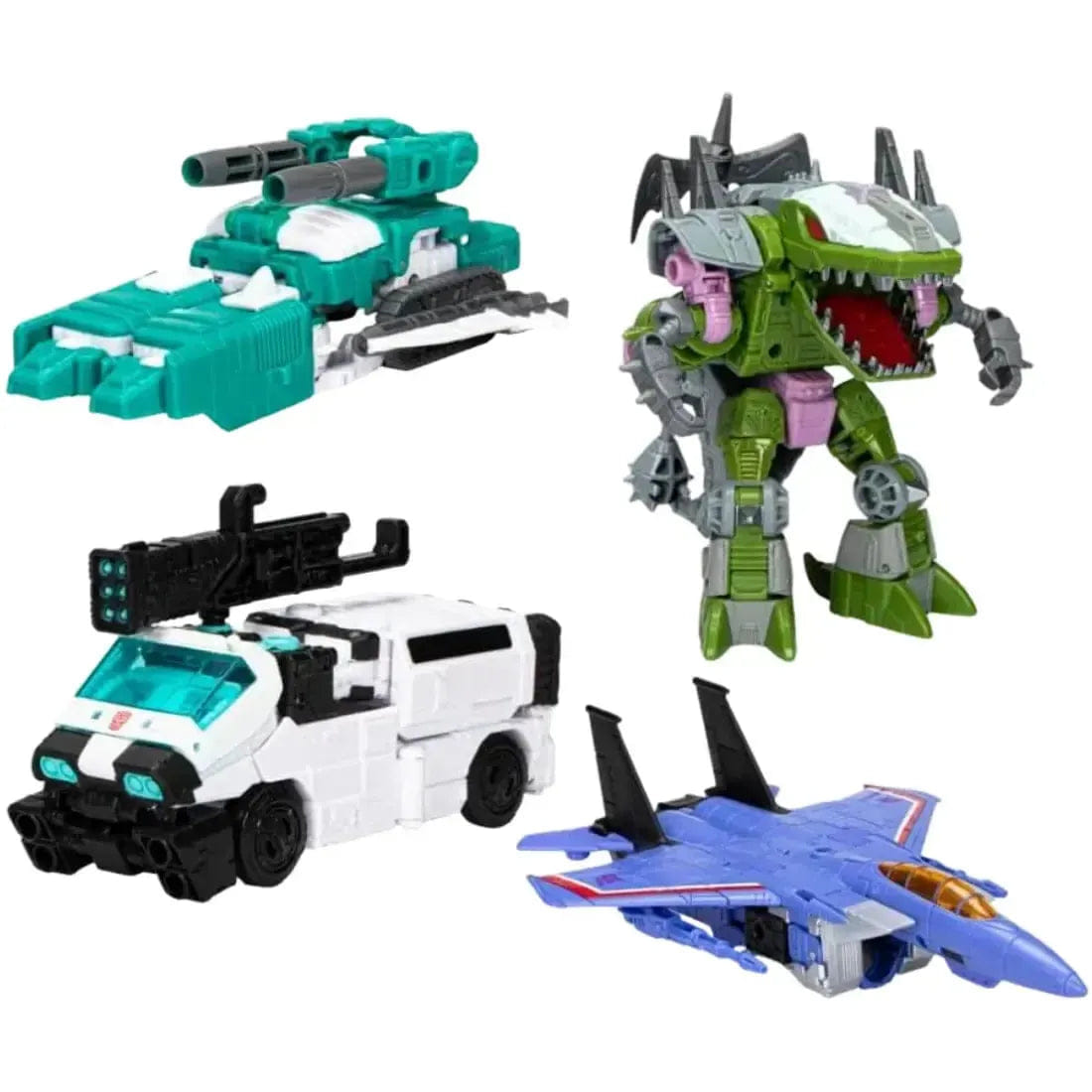 Tomy Transformers - Troop Builder Multipack Action Figure Set (Decepticon Seeker, Quintesson Trooper, G1 Universe Cybertronian Trooper & Animated Universe Autotrooper) - Tomy