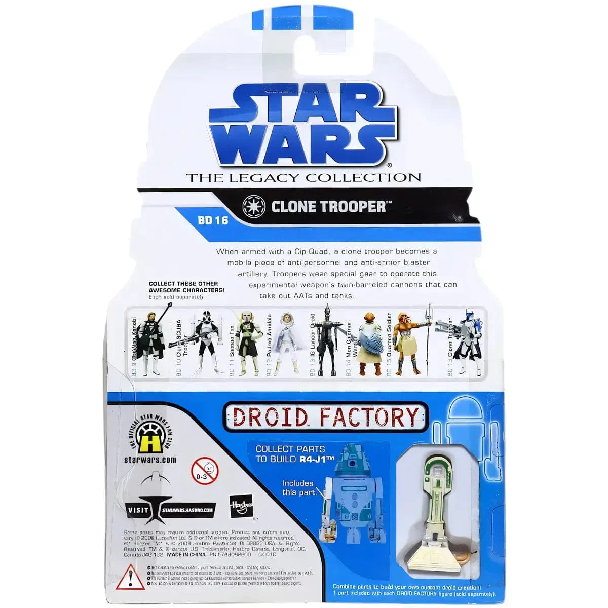 Hasbro Star Wars - Clone Trooper Action Figure - Hasbro - The Legacy Collection Series [Build a Droid: R4 - J1]