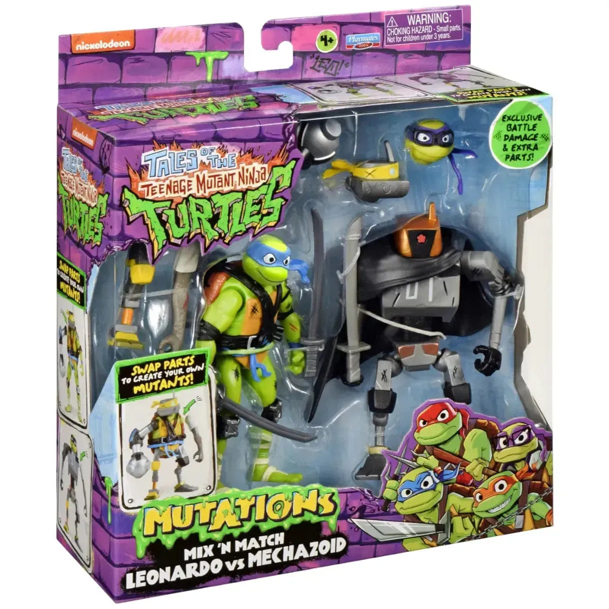 Playmates Toys Tales Of The Teenage Mutant Ninja Turtles - Leonardo & Mechazoid Action Figure Set - Playmates Toys - Mutations: Mix 'N Match Series