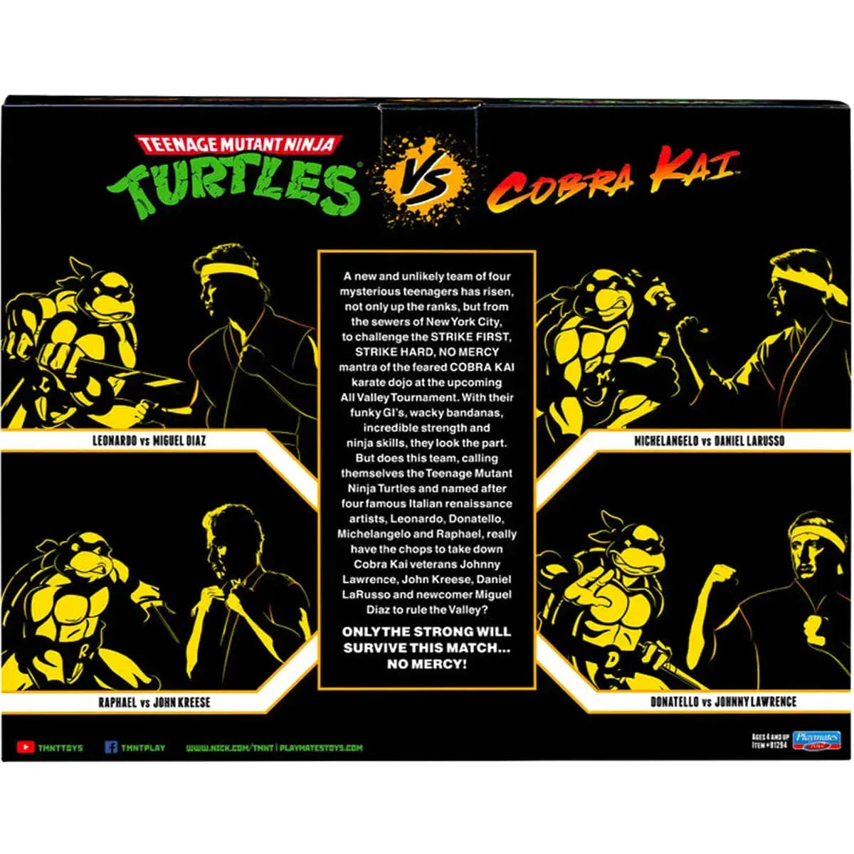 Playmates Toys Teenage Mutant Ninja Turtles x Cobra Kai - Donatello vs Johnny Lawrence Action Figure Set (6") - Playmates Toys