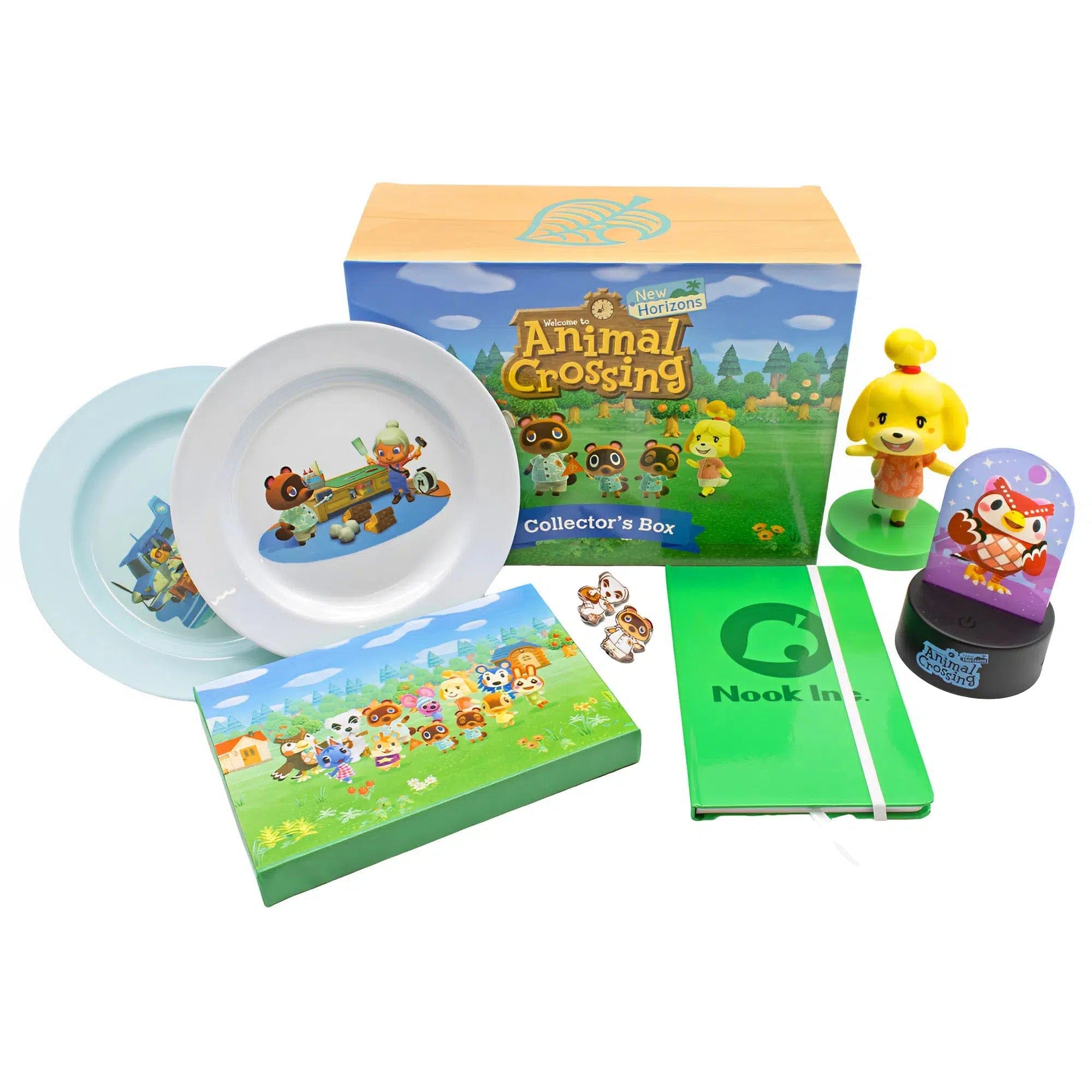 Culturefly Animal Crossing: New Horizons - Collector's Gift Box Set - Culturefly - LED Light, Notebook, Vinyl Figure, Plate Set, Canvas Print, Pin Badges