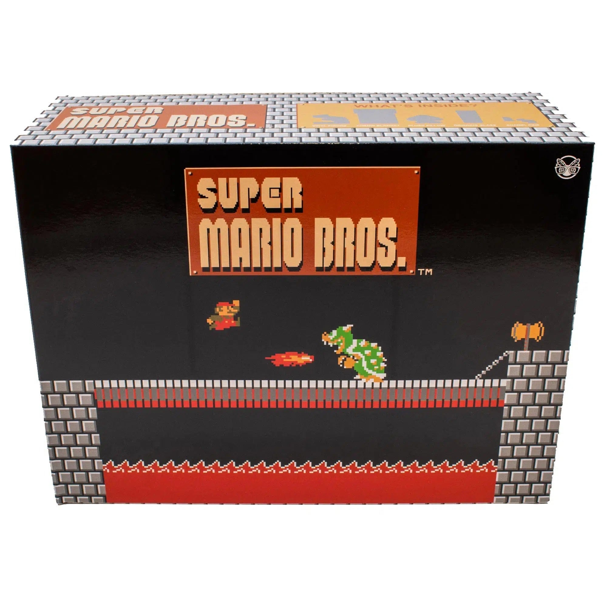 Culturefly Super Mario Bros. - Underworld Collector's Gift Box Set - Culturefly - Throw Blanket, Plush Pillow, Drinking Glass, Enamel Pins, Vinyl Figure