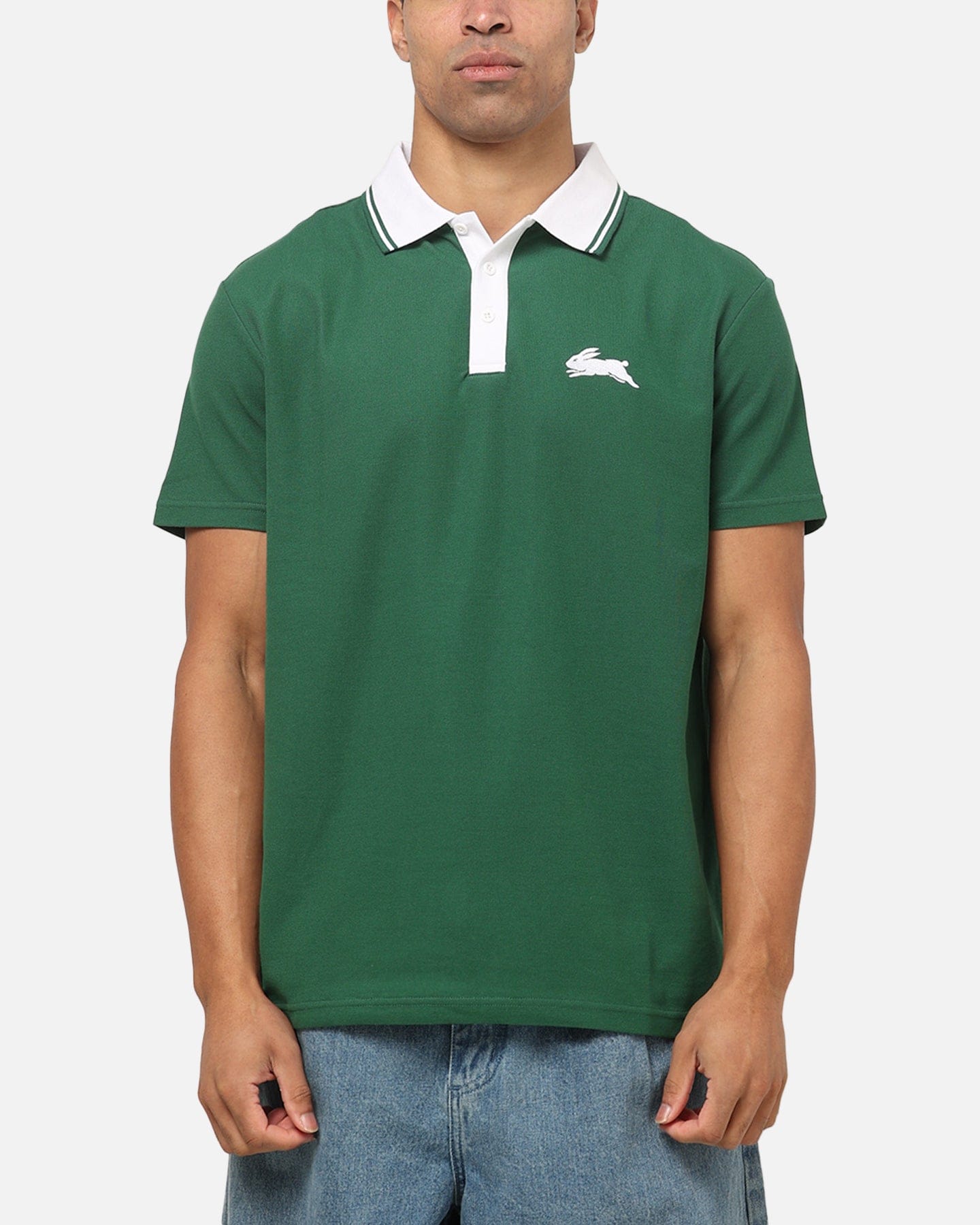 Bleacher Athletic South Sydney Rabbitohs NRL Adult Golf Polo T - Shirt Green