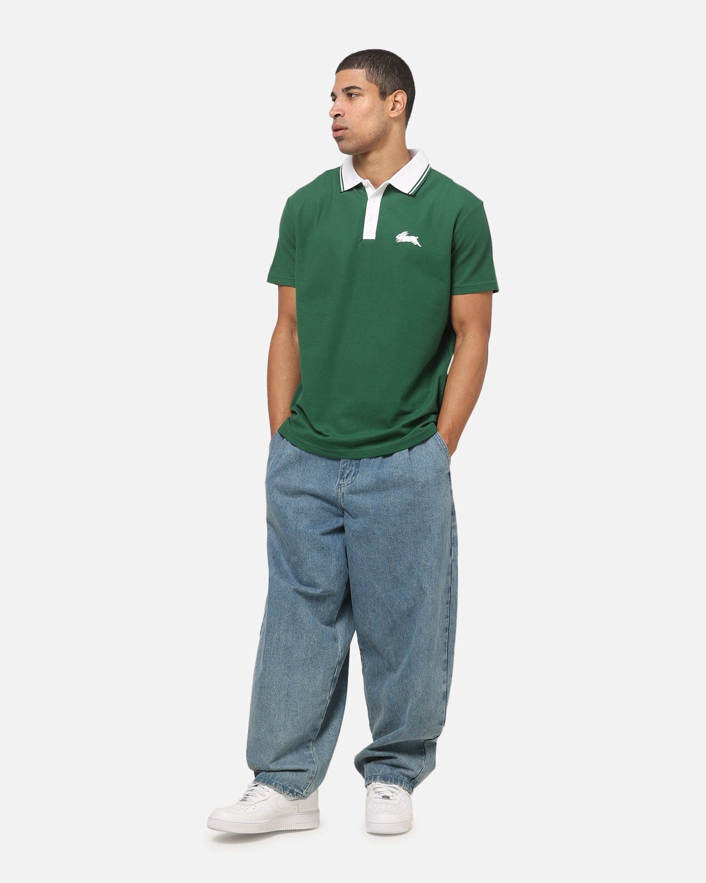 Bleacher Athletic South Sydney Rabbitohs NRL Adult Golf Polo T - Shirt Green