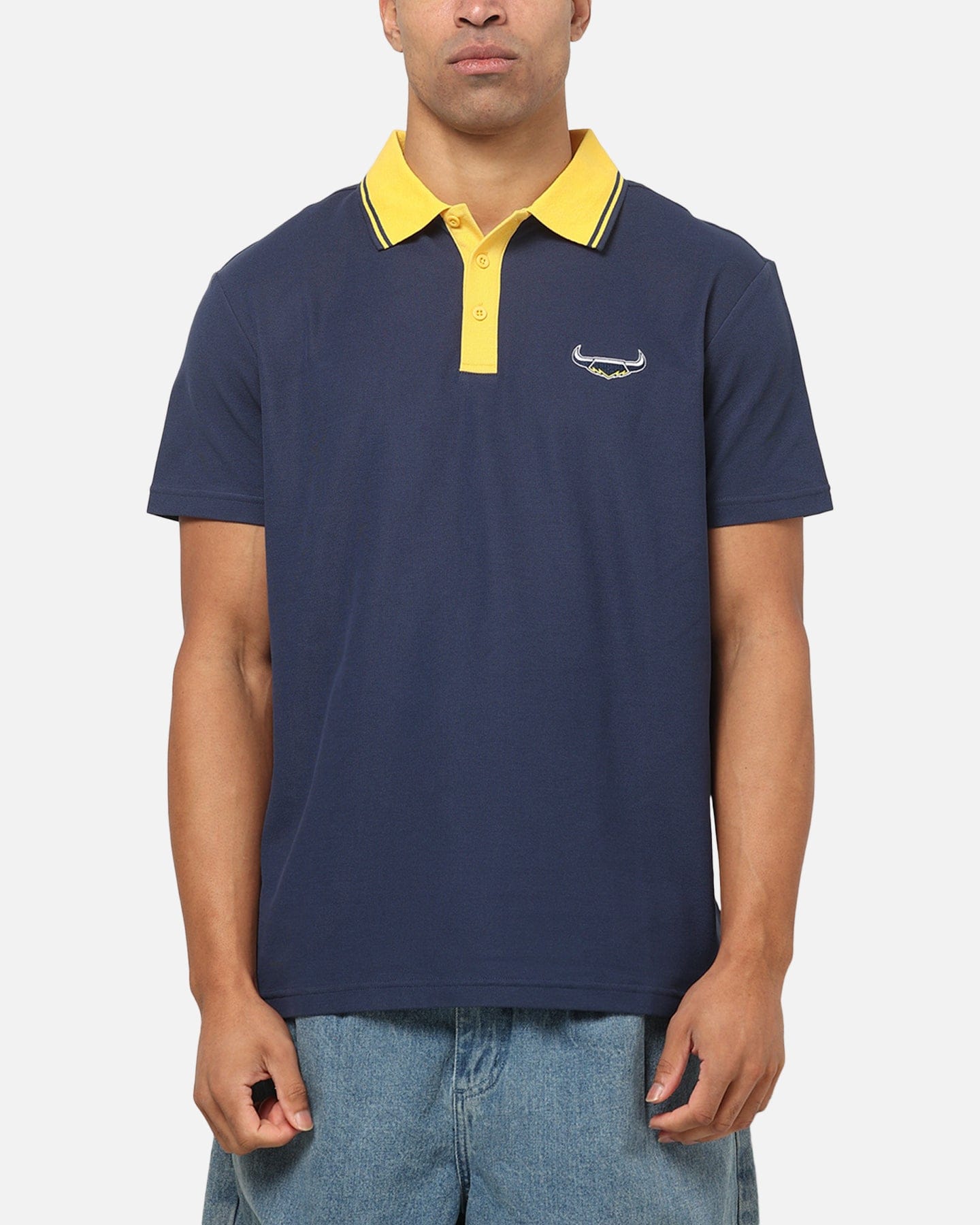 Bleacher Athletic North Queensland Cowboys NRL Adult Golf Polo T - Shirt Navy
