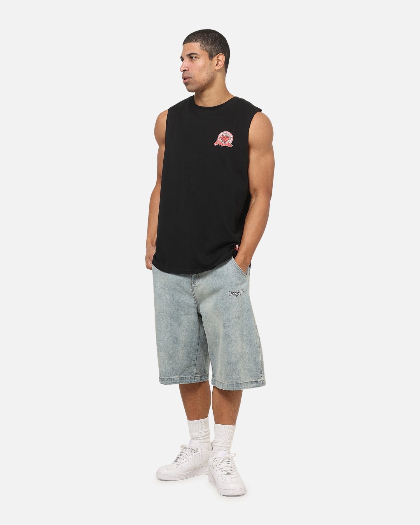 Bleacher Athletic St. George Illawarra Dragons NRL Adult Muscle T - Shirt Black