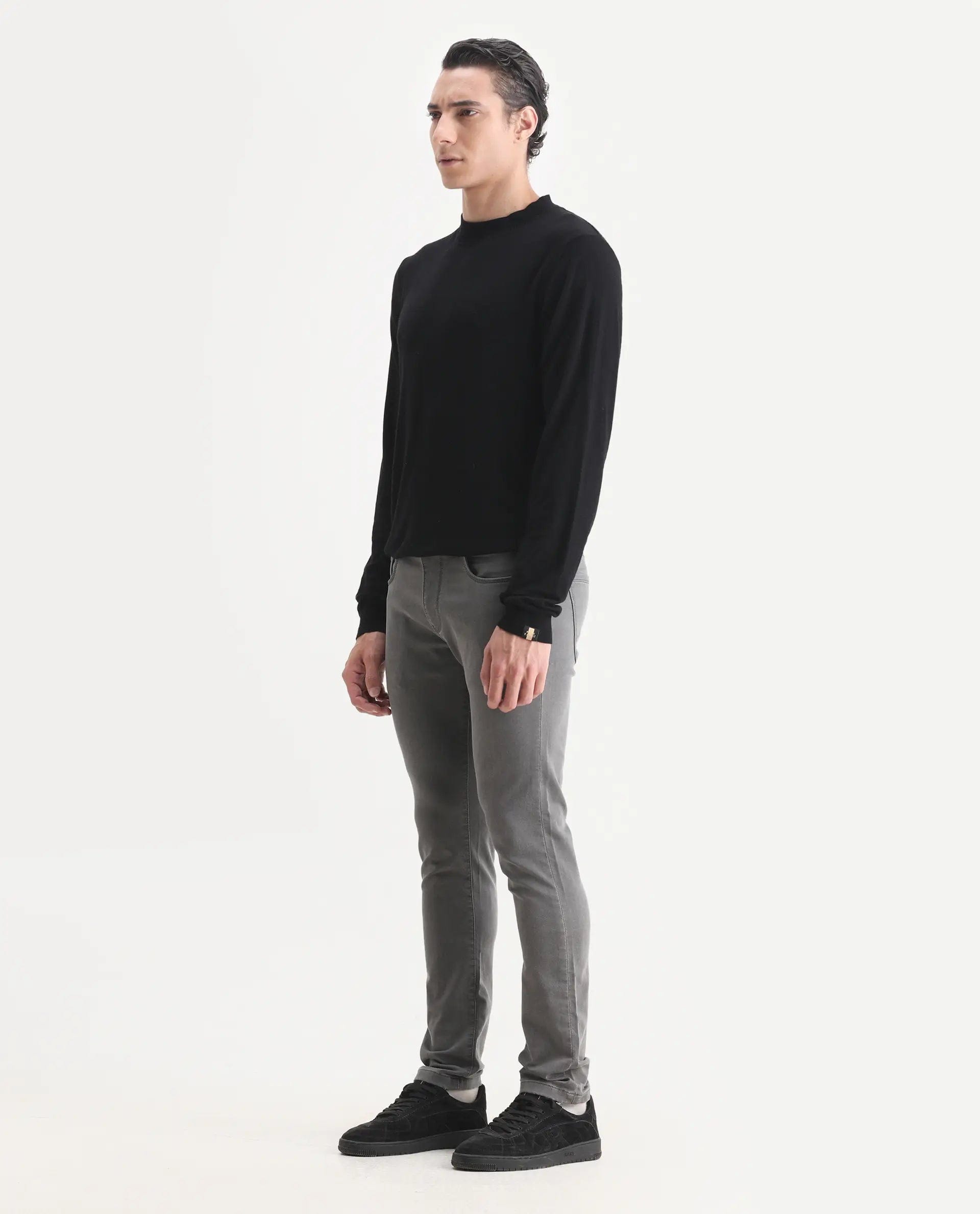 RARE Rabbit Men's Korv - 25 Grey Cotton Blend Plain Hawk Slim Fit Jeans