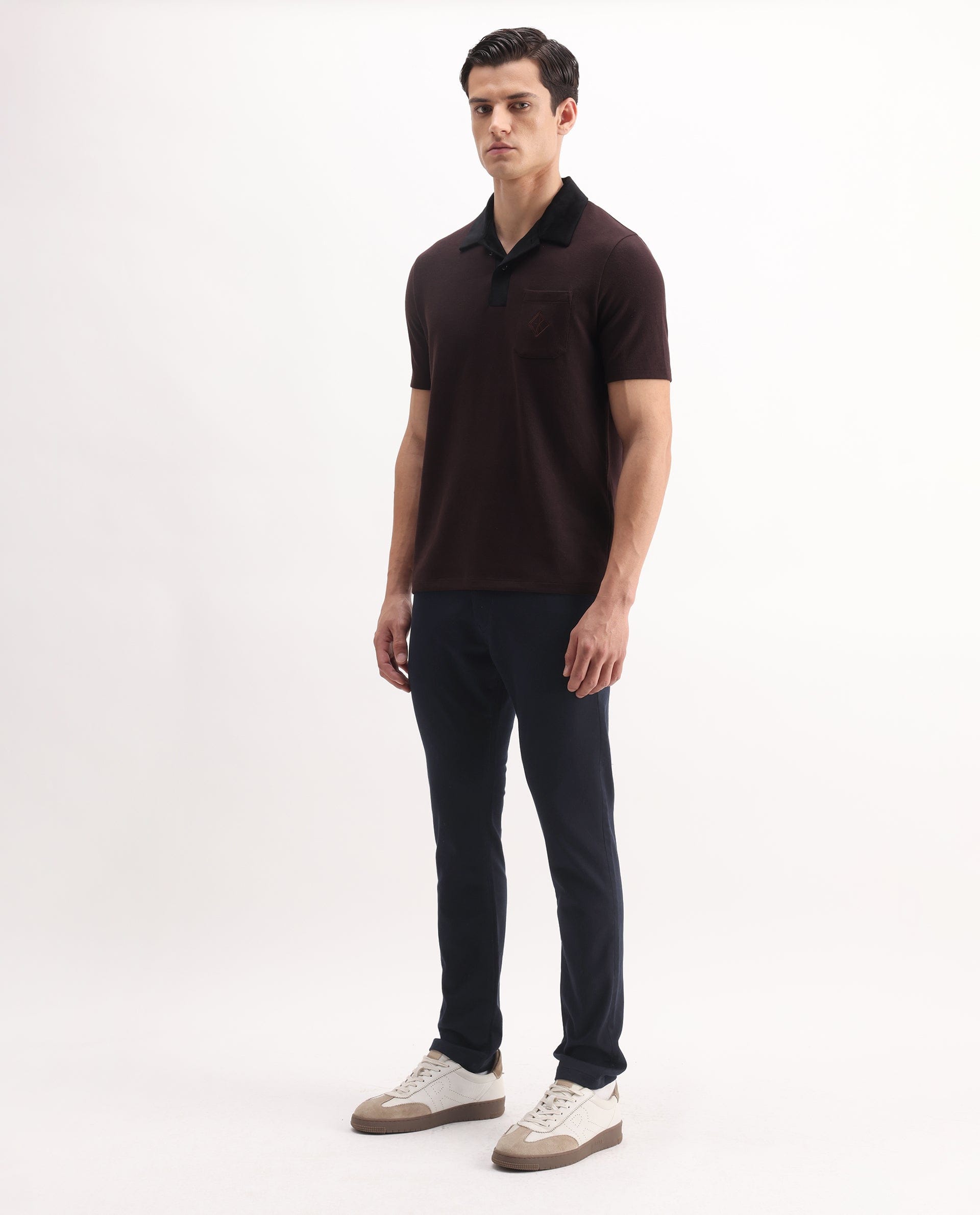 RARE Rabbit Men's Korv - 25 Navy Cotton Blend Plain Hawk Slim Fit Jeans