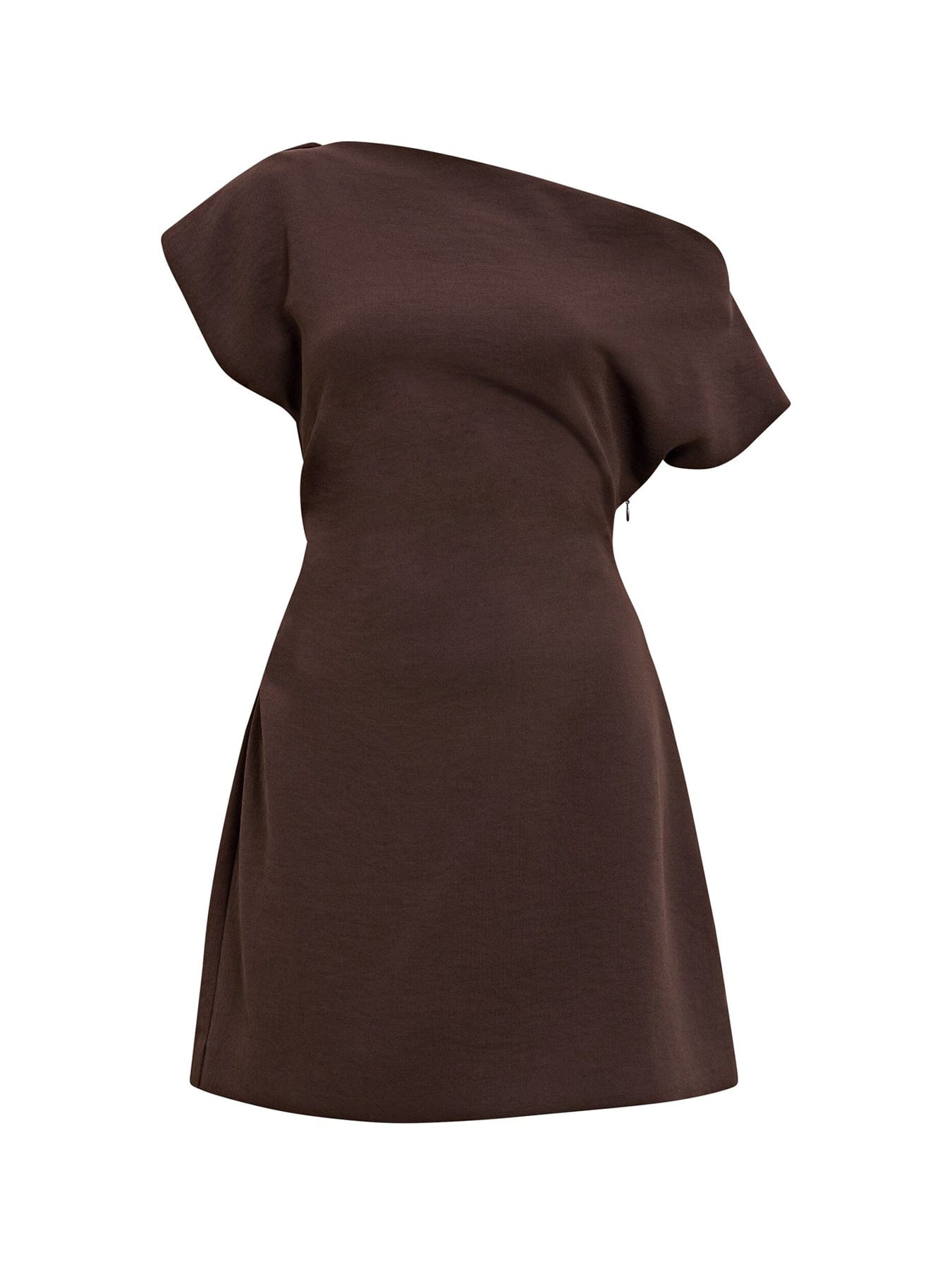 Forever New Danielle Asymmetrical Mini Dress Brown