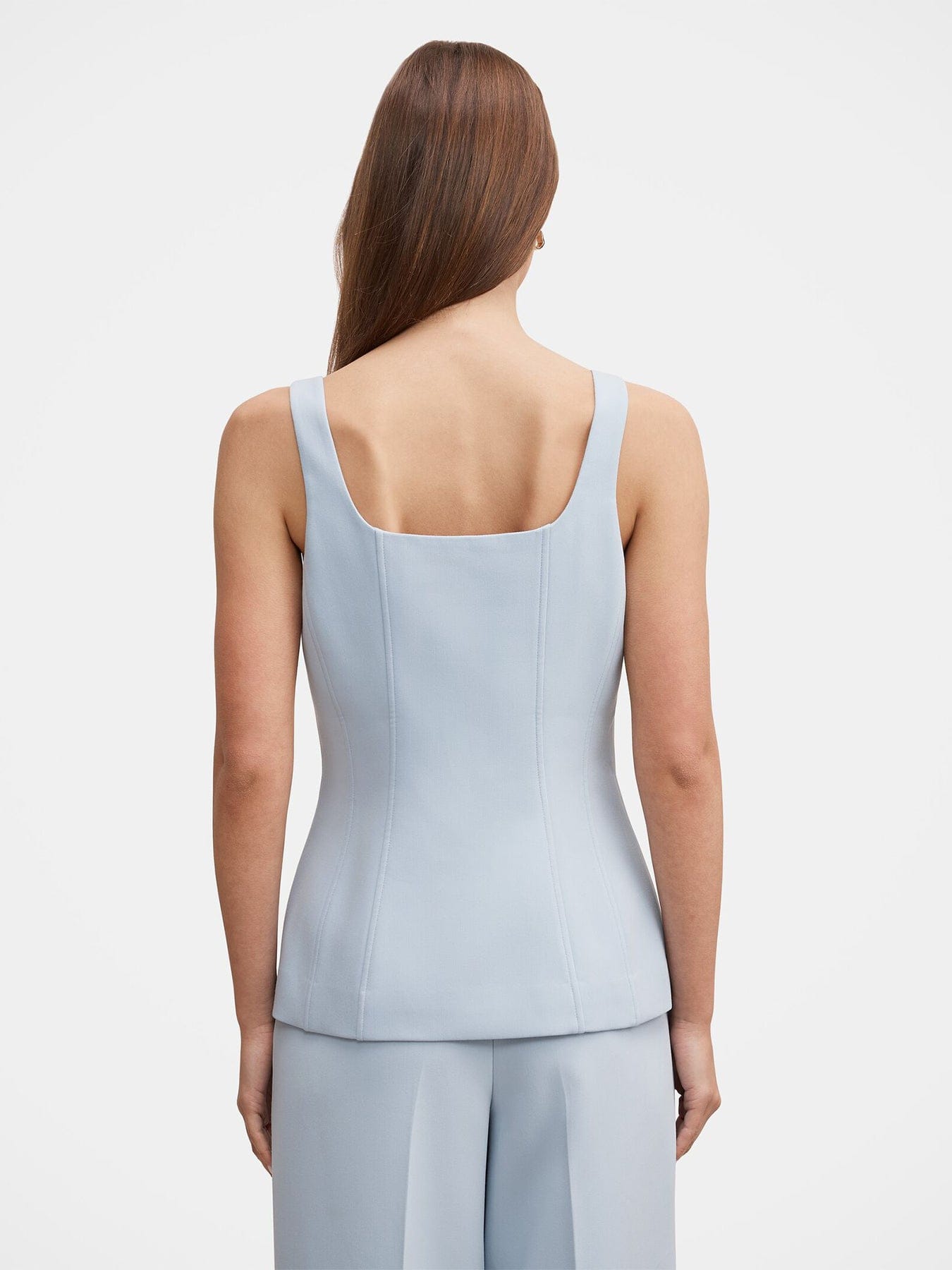 Forever New Lee Square Neck Waistcoat Blue