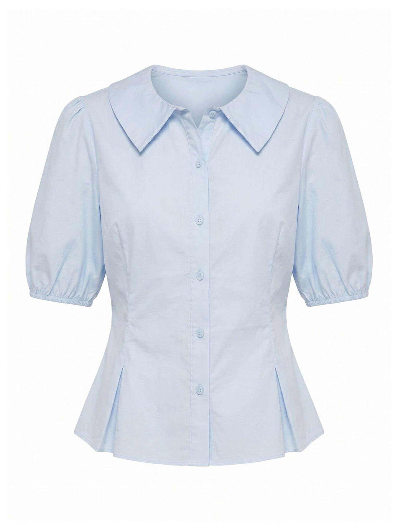 Forever New Gracie Bubble Sleeve Shirt Blue