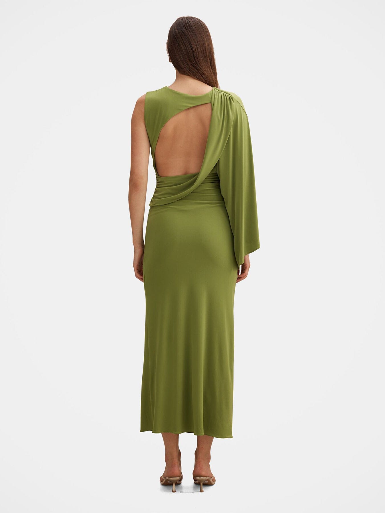 Forever New Fleur Cape Shoulder Maxi Dress Green