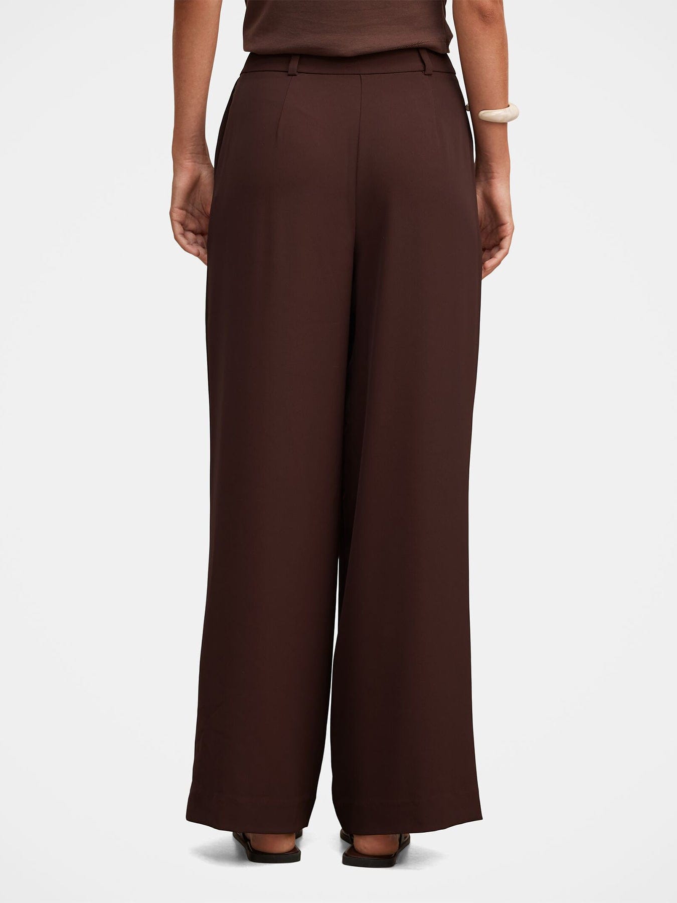 Forever New Dani Straight Leg Tailored Trousers Brown