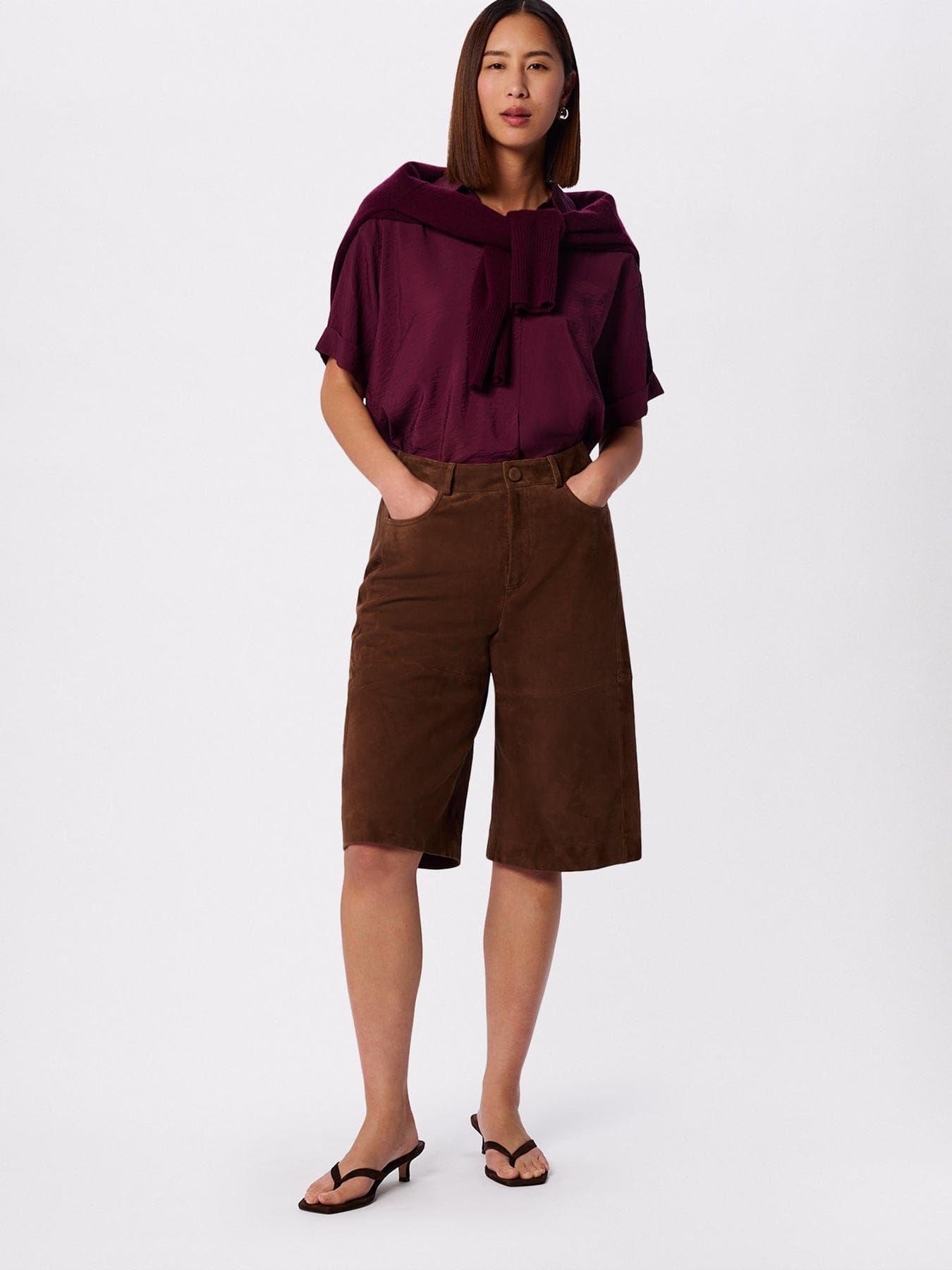 Whistles Sasha Relaxed Shirt Brown