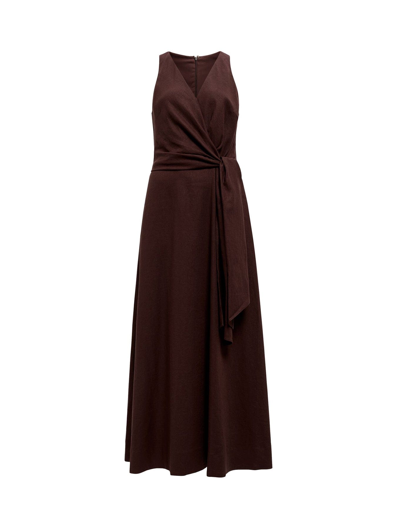 Forever New Zoey Halter Neck Tie Midi Dress Brown