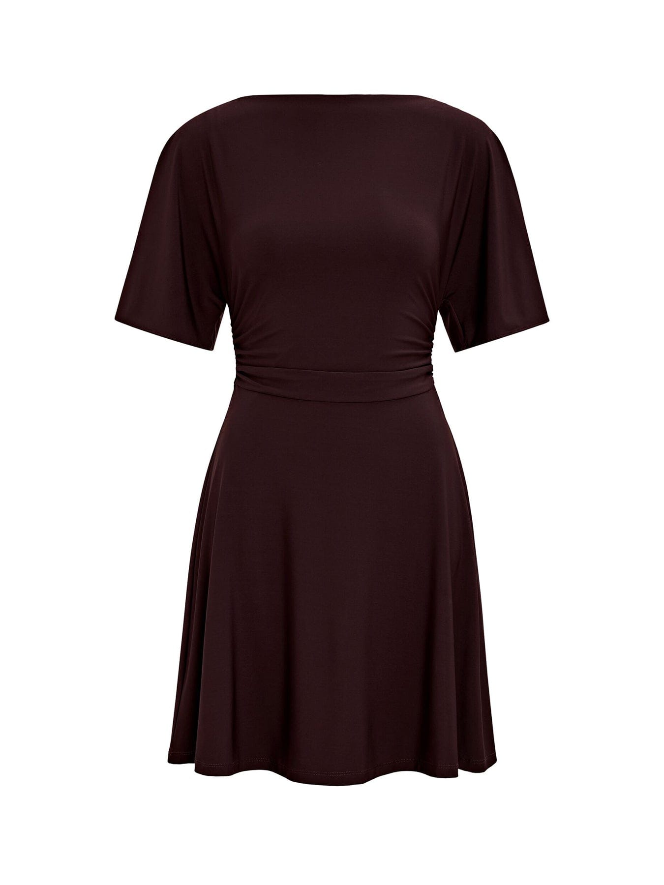 Forever New Cora Flutter Sleeve Tie Mini Dress Brown