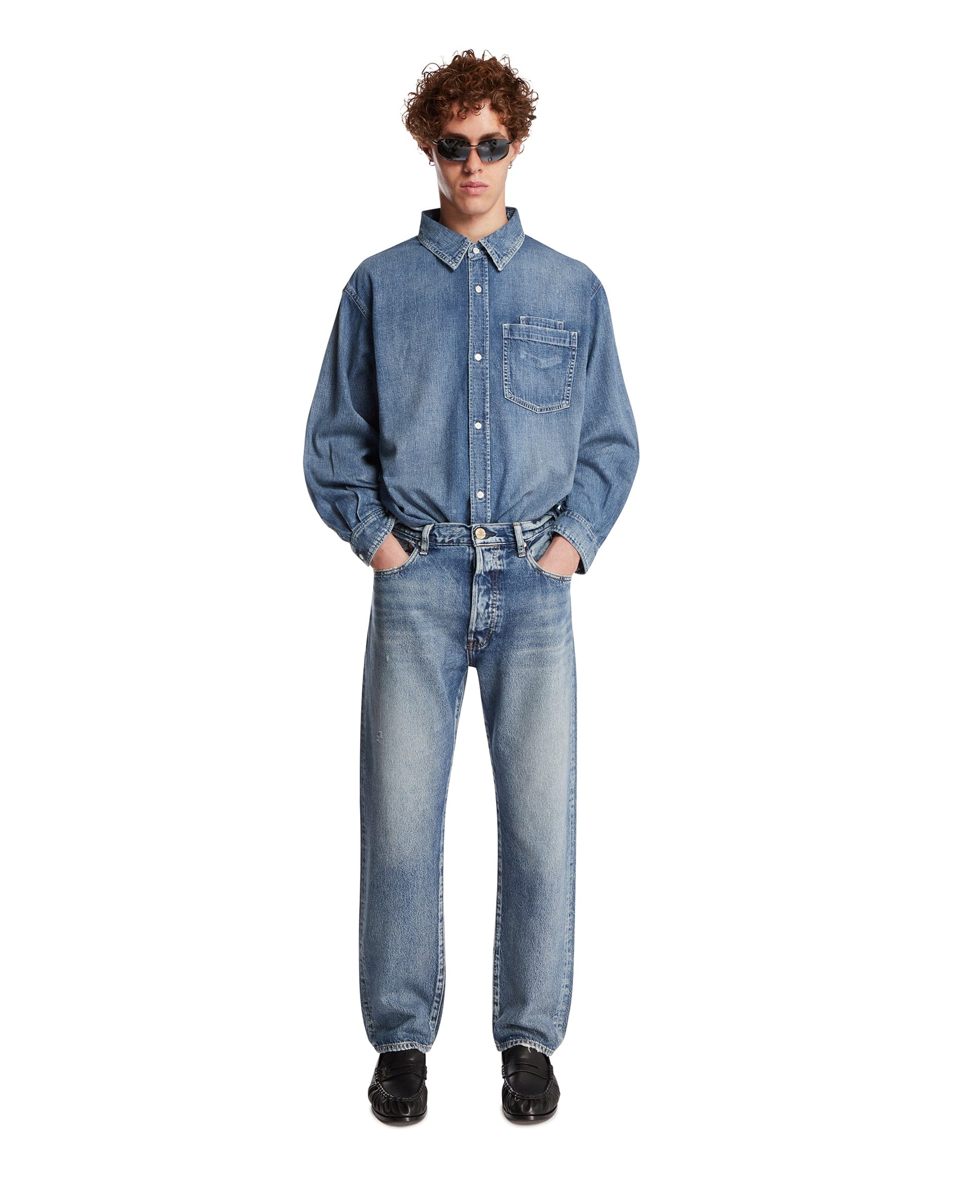 Needby Vintage Jeans A Cinque Tasche Blu