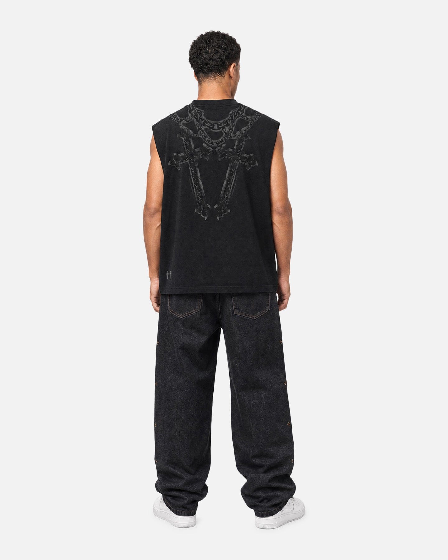 Saint Morta Renaissance Muscle T - Shirt Washed Black