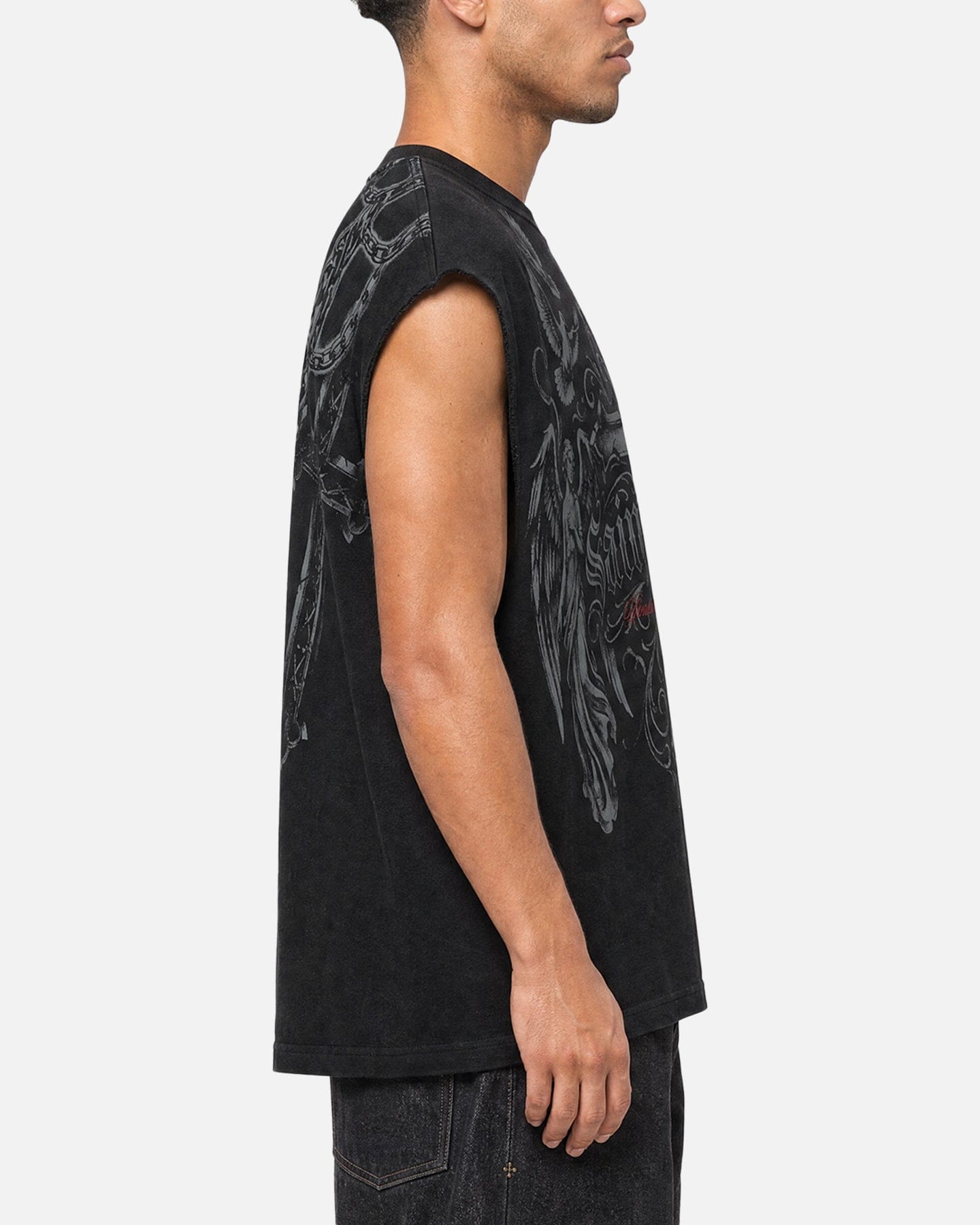 Saint Morta Renaissance Muscle T - Shirt Washed Black