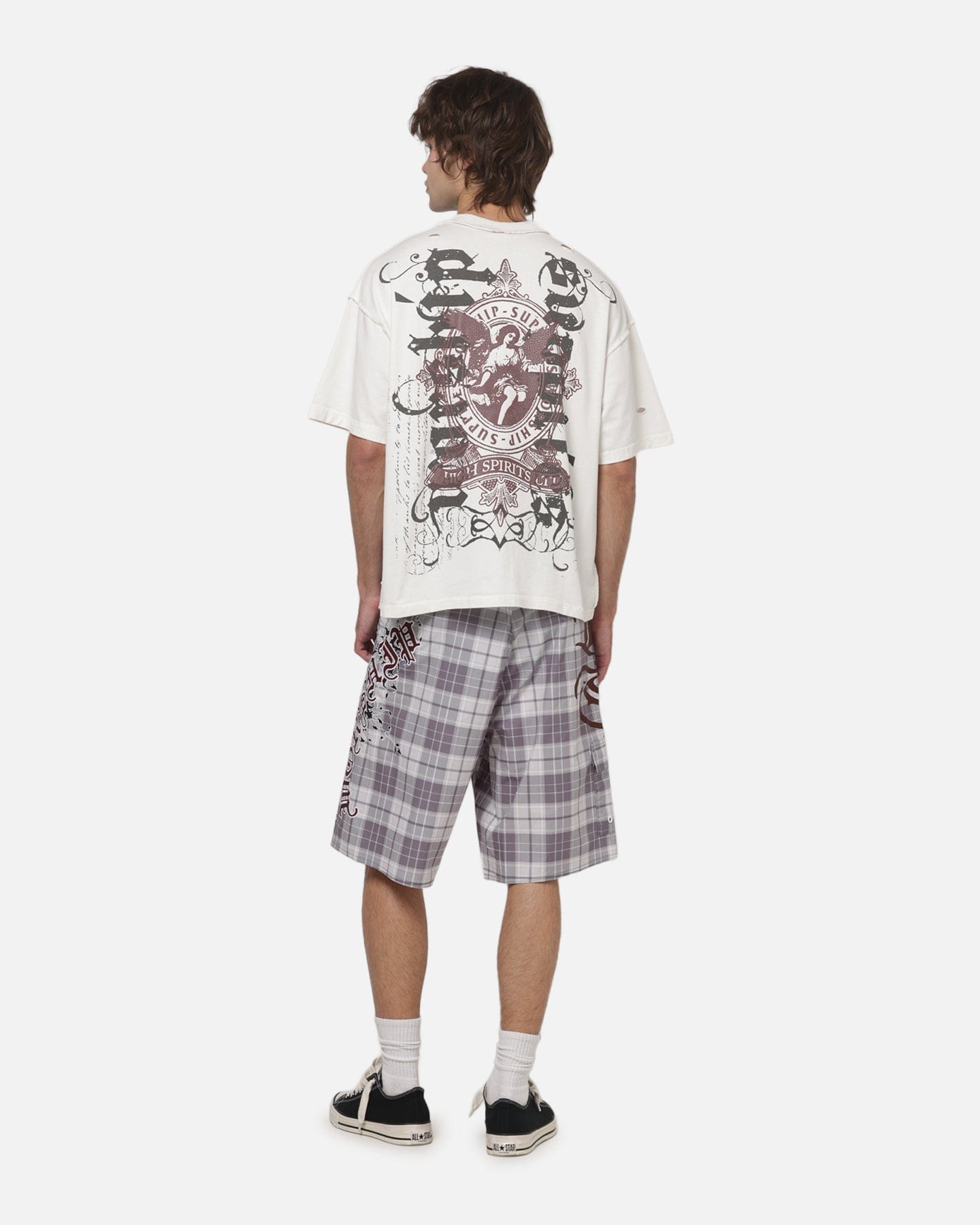 Worship Restraint Box Crop Reverse T - Shirt Coconut Milk