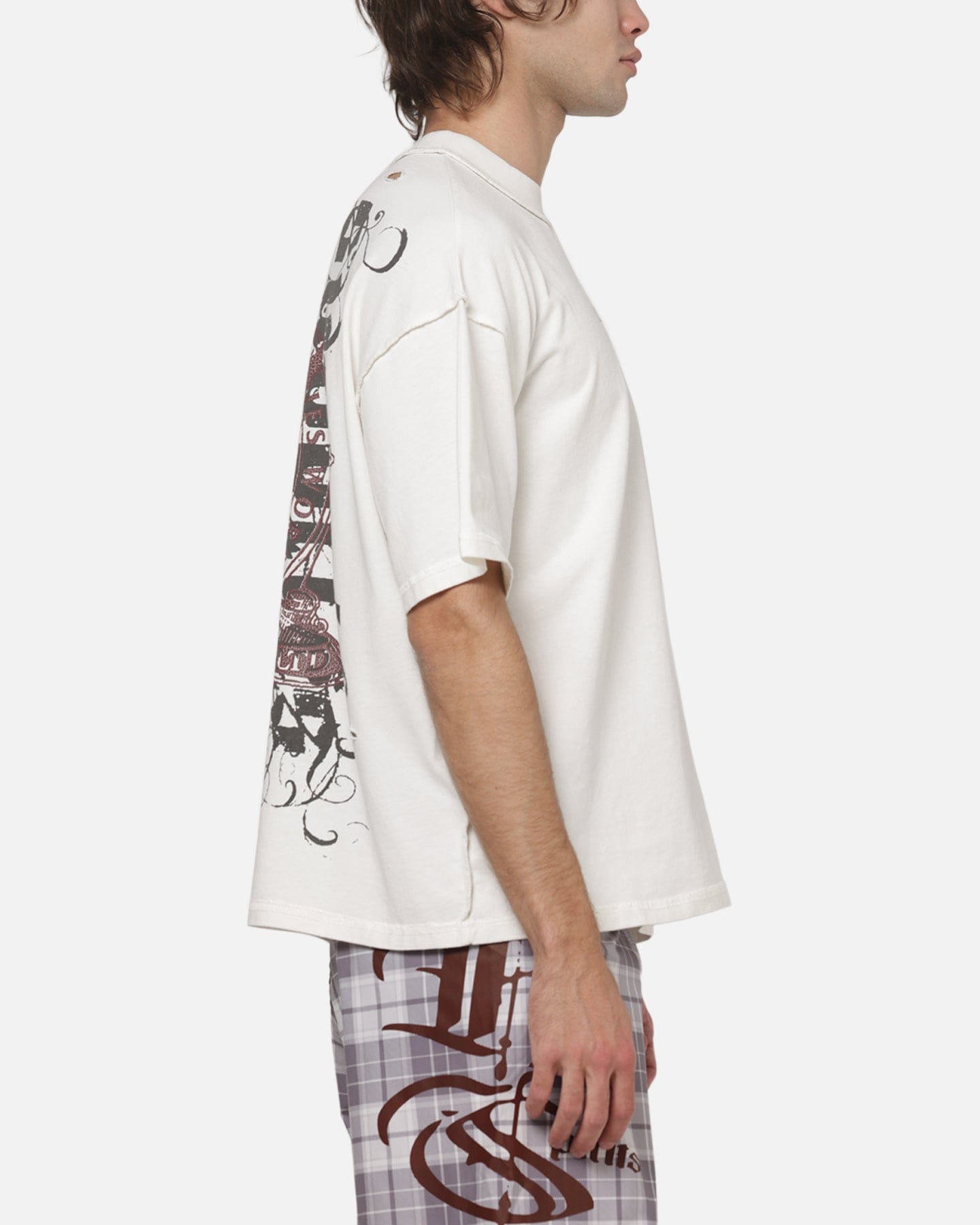 Worship Restraint Box Crop Reverse T - Shirt Coconut Milk