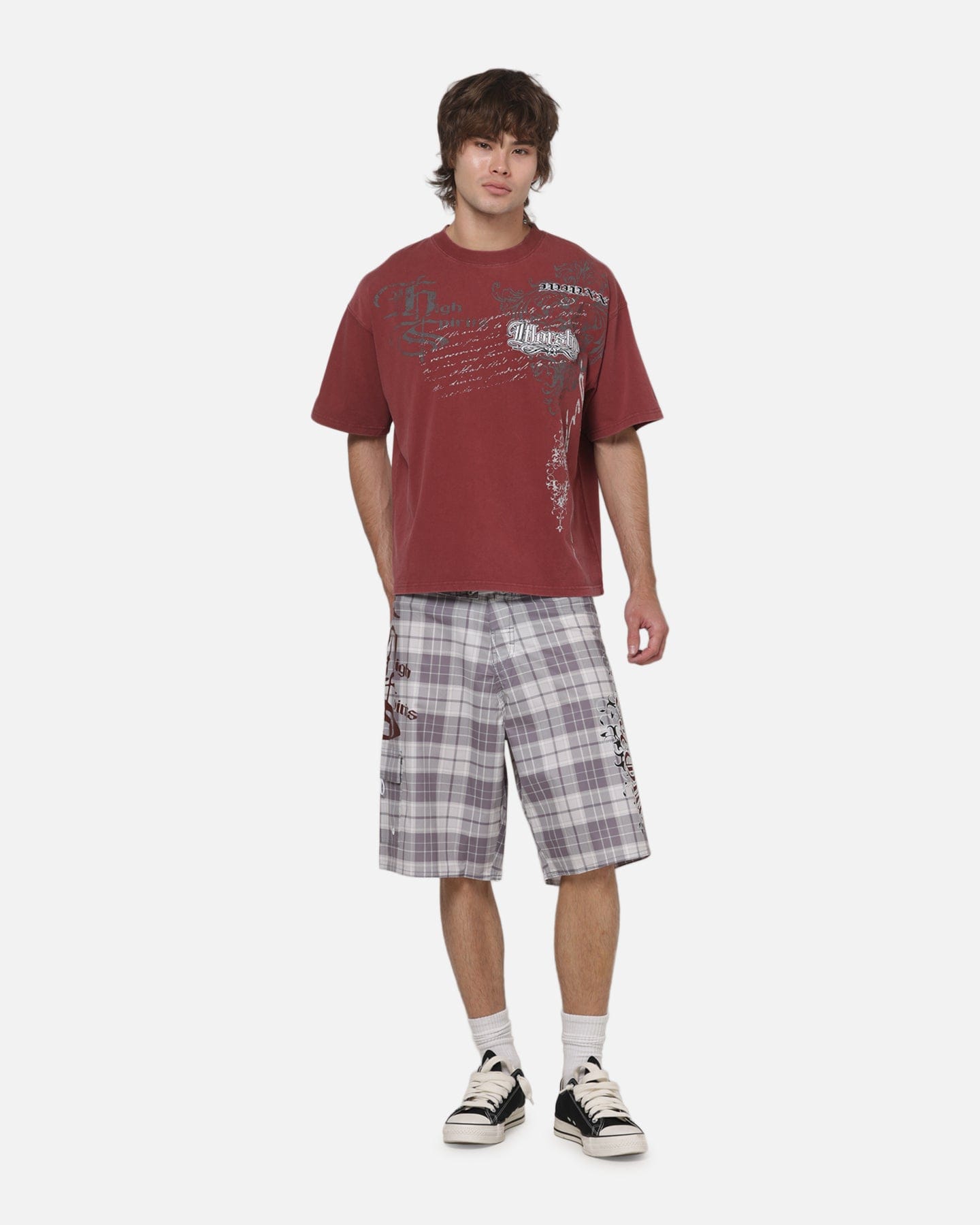 Worship Catharsis Box Crop T - Shirt Port Wine