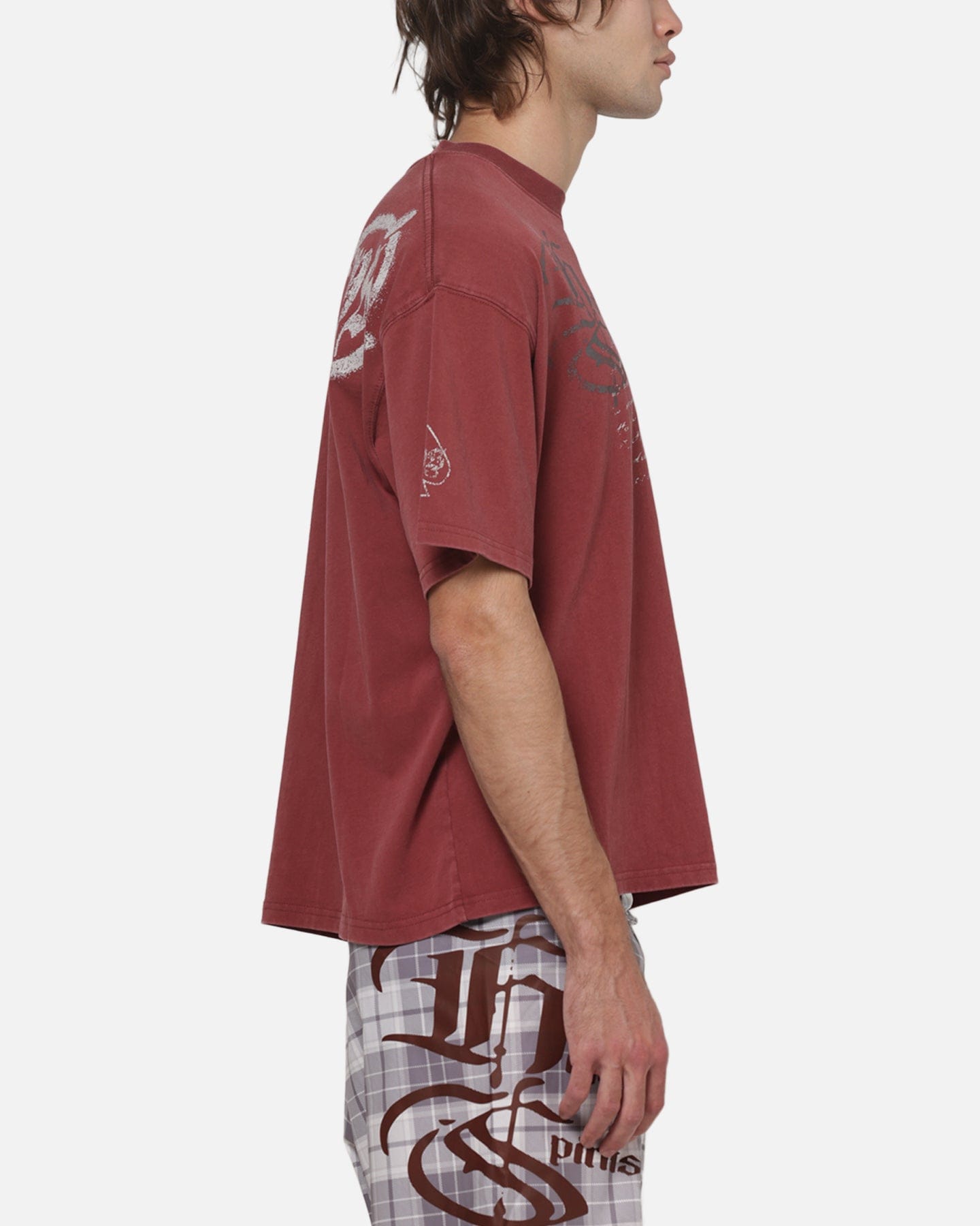 Worship Catharsis Box Crop T - Shirt Port Wine
