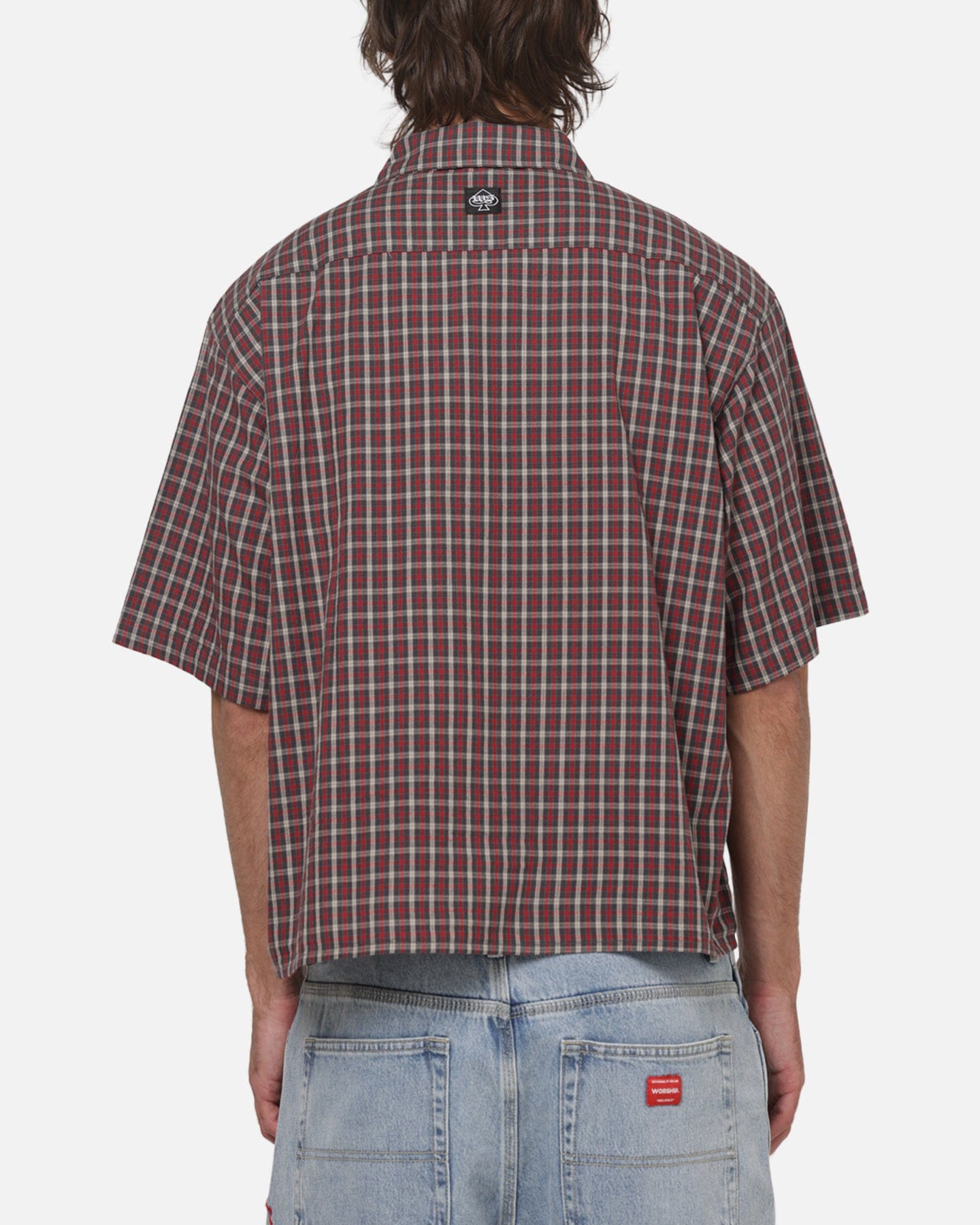 Worship Catharsis Box Crop Shirt Red Check
