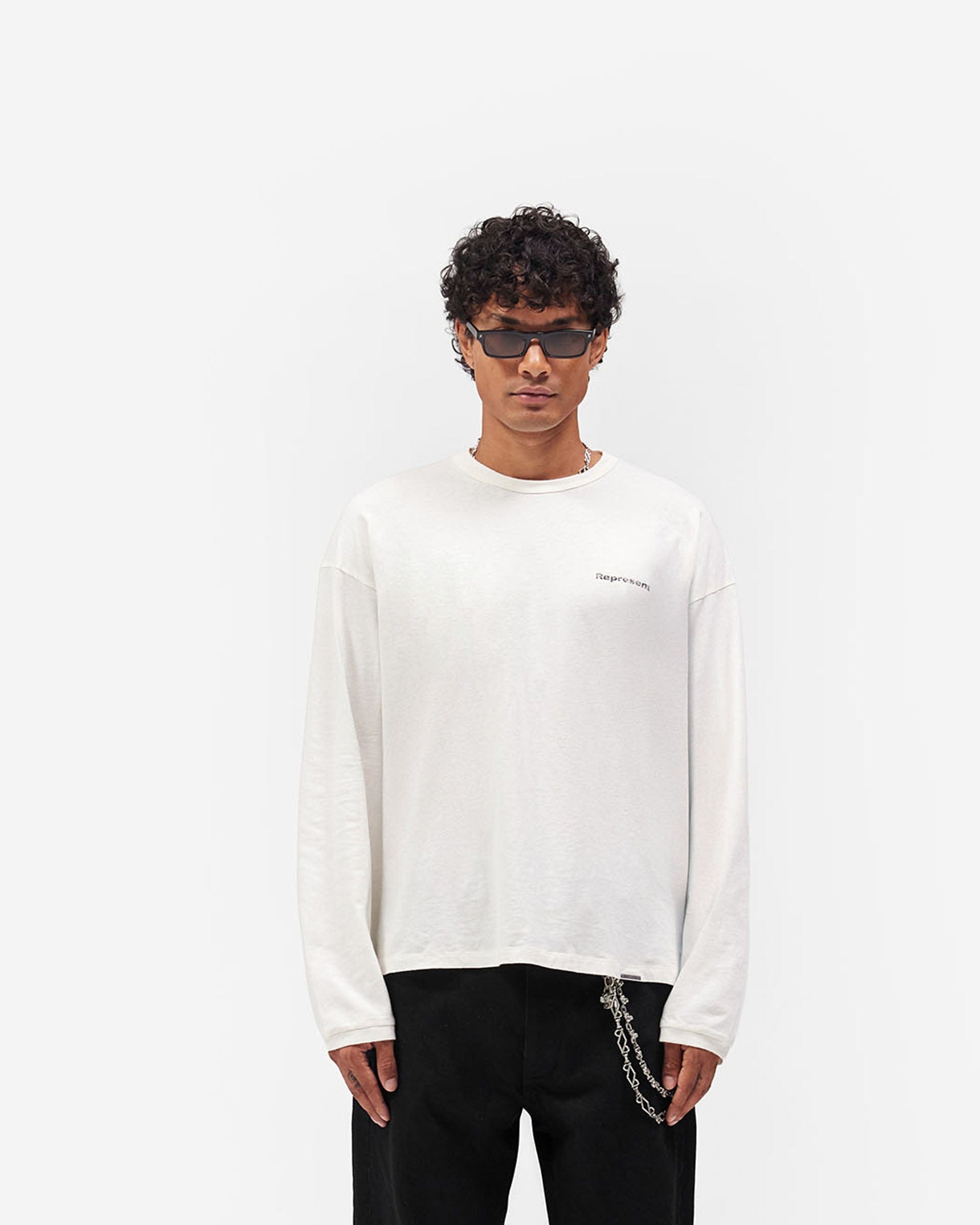 Logo Pack Lowercase Logo Long Sleeve T - Shirt - Flat White