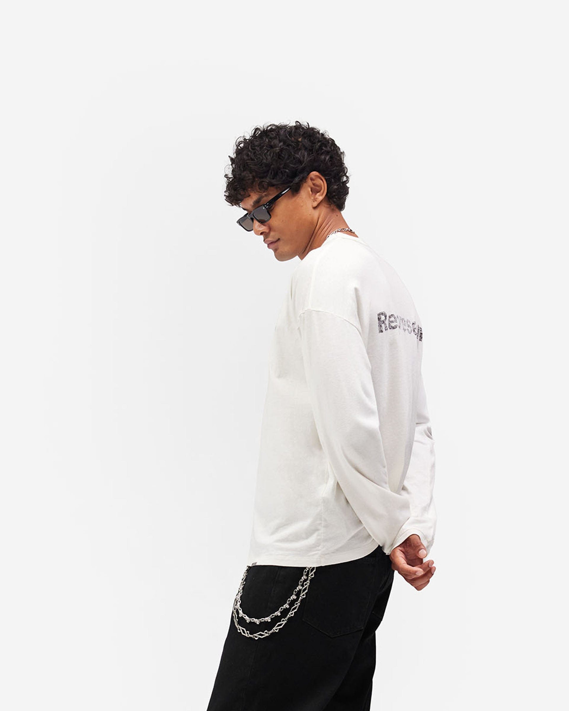 Logo Pack Lowercase Logo Long Sleeve T - Shirt - Flat White