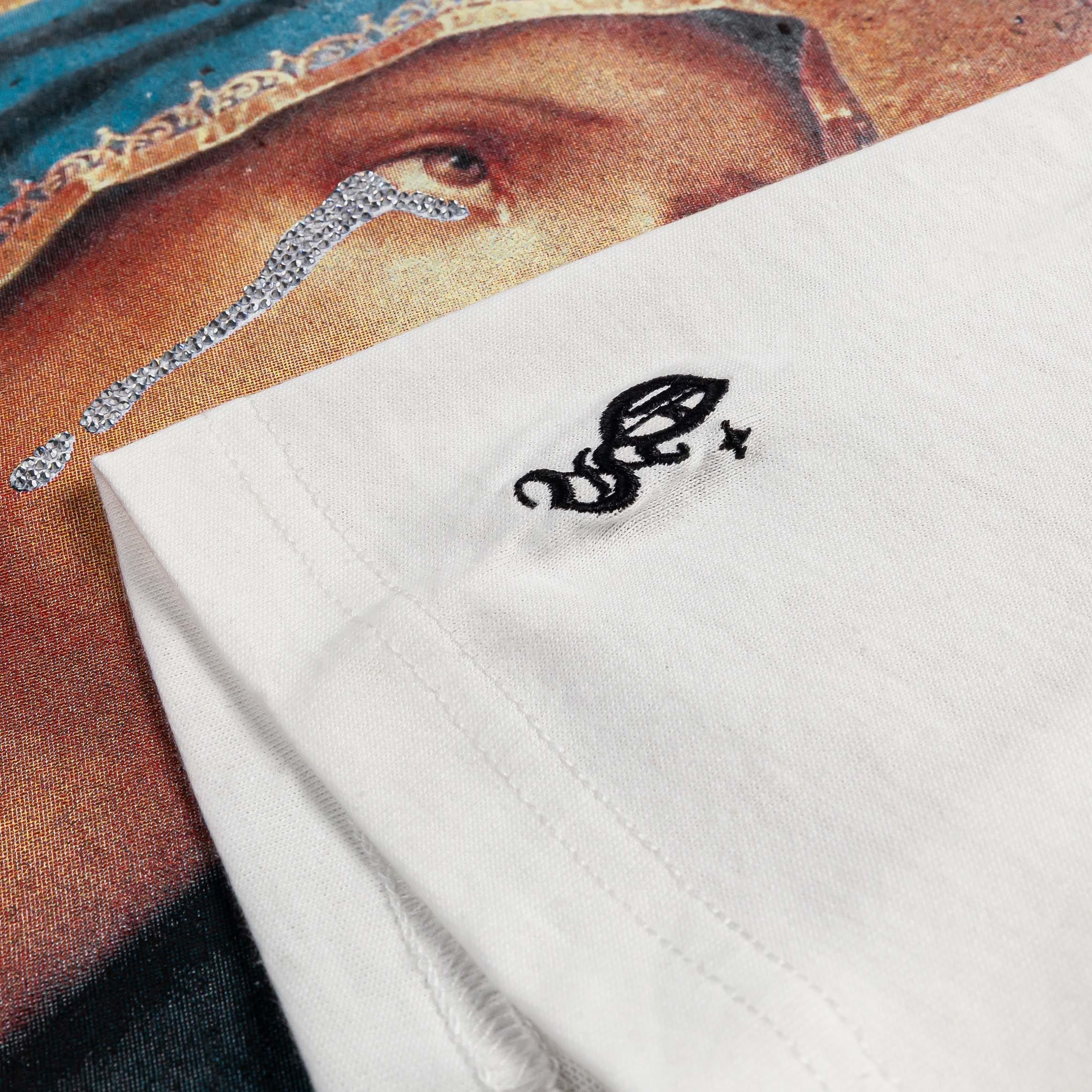 Original SIN Mary Tears Womens Short Sleeve Shirt (White/Black)