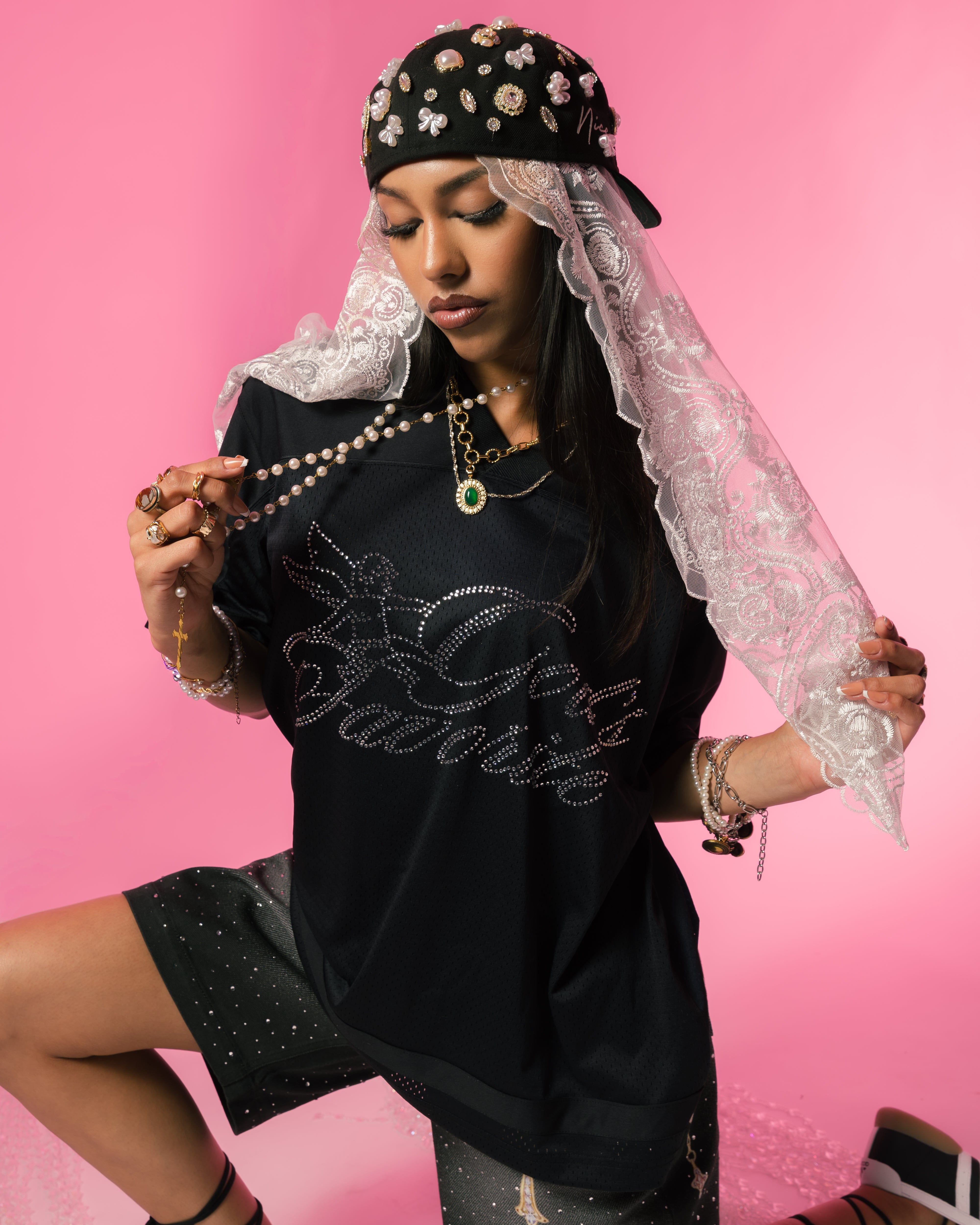 Original SIN Gods Favorite Mesh Womens Jersey (Black/Silver)