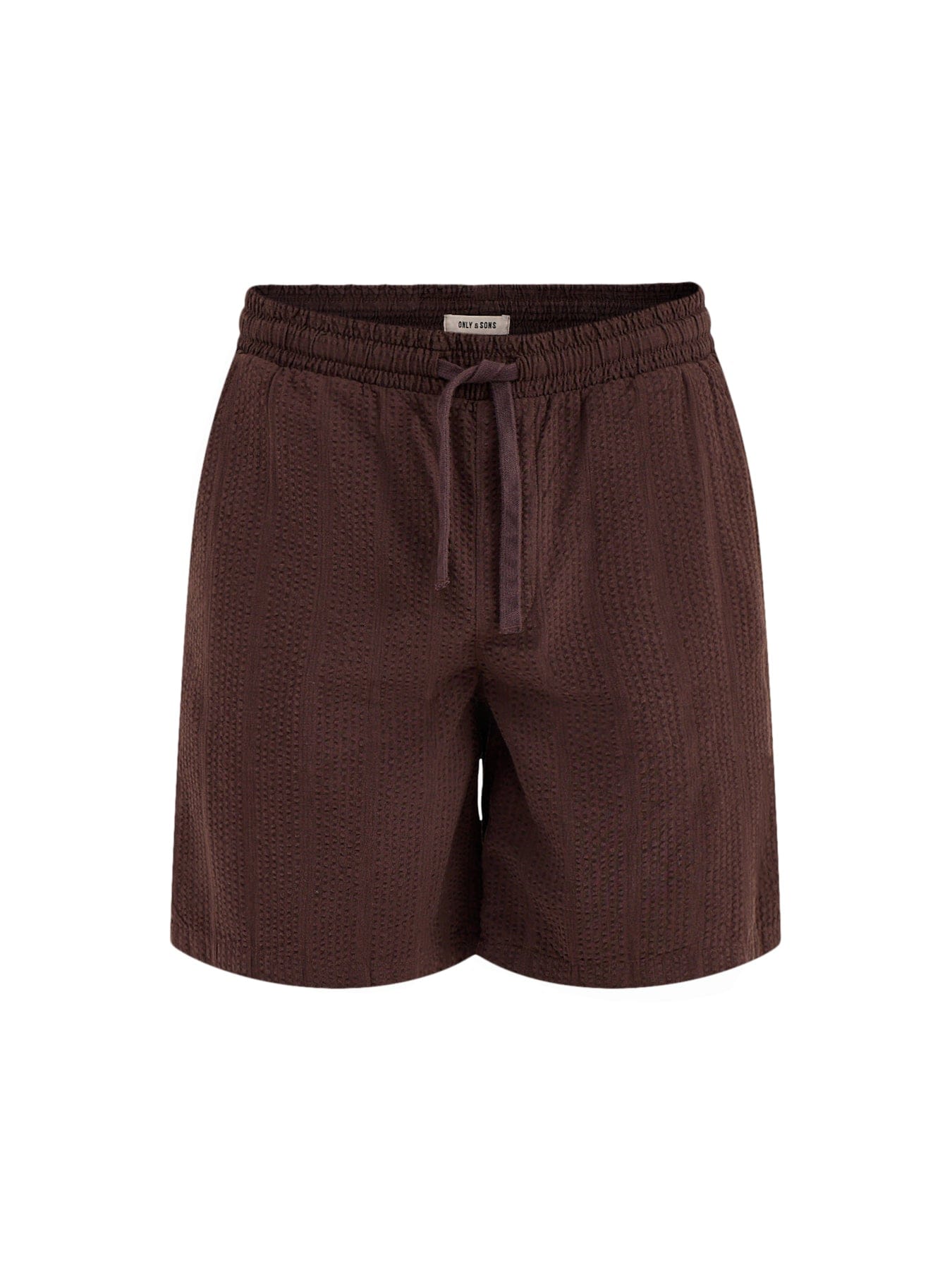 Only & Sons Cruz Seersucker Jogger Shorts Brown