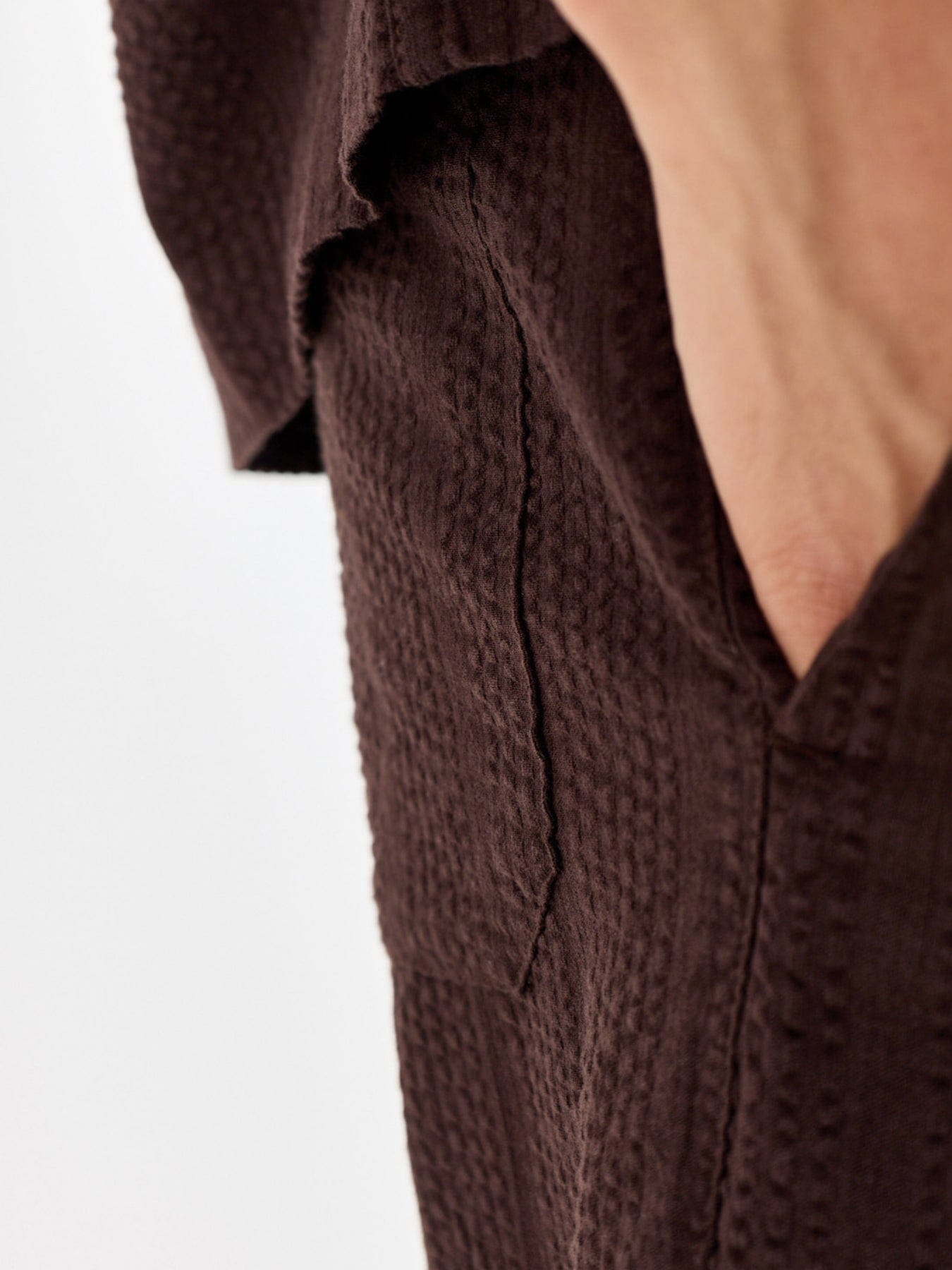 Only & Sons Cruz Seersucker Jogger Shorts Brown