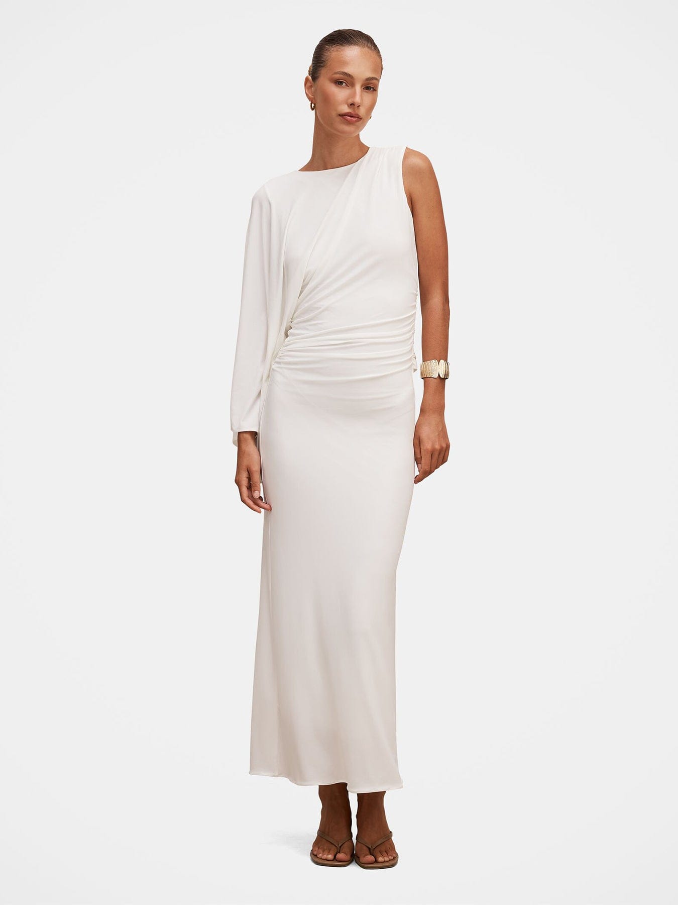 Forever New Fleur Cape Shoulder Maxi Dress White