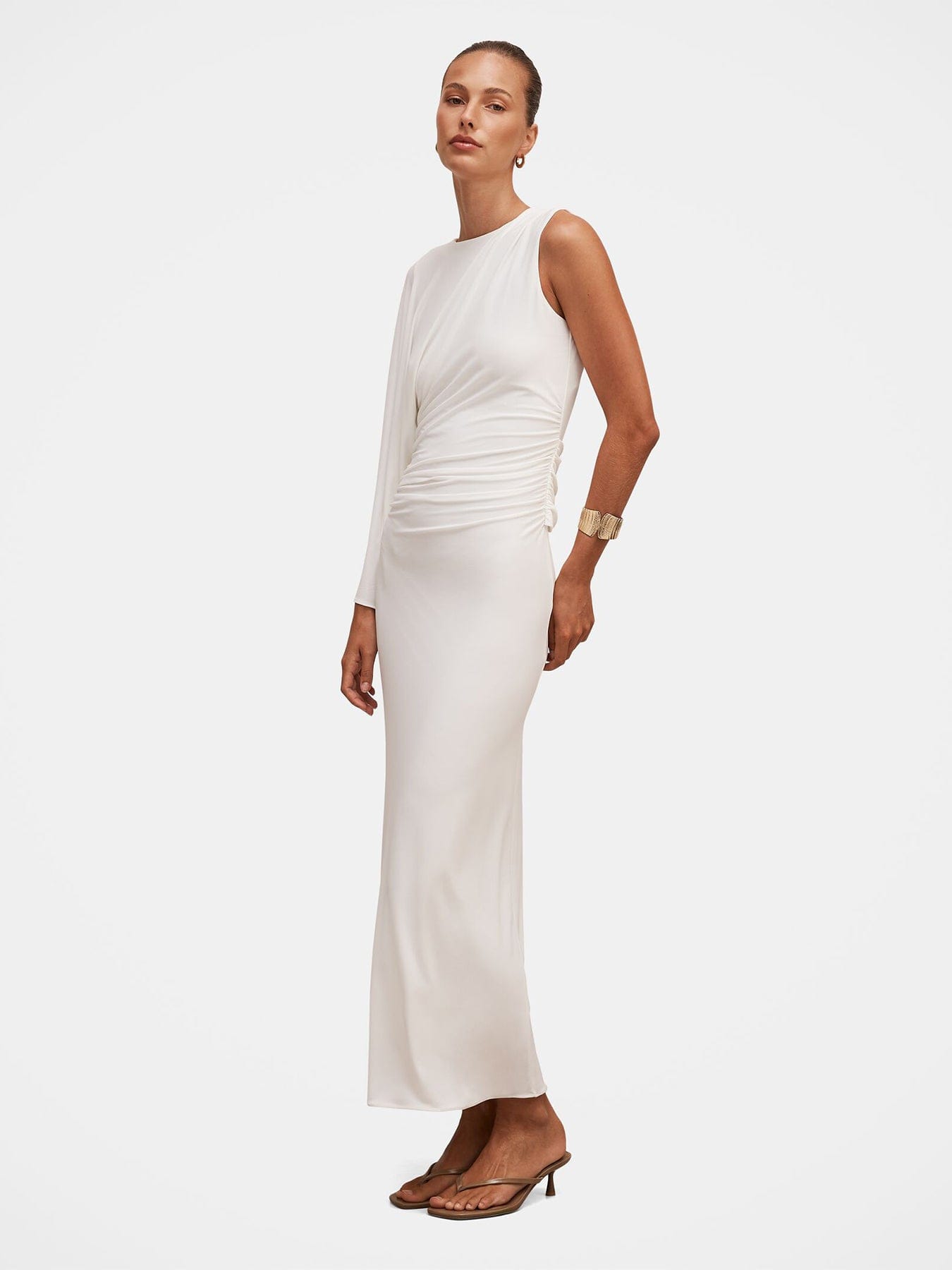 Forever New Fleur Cape Shoulder Maxi Dress White
