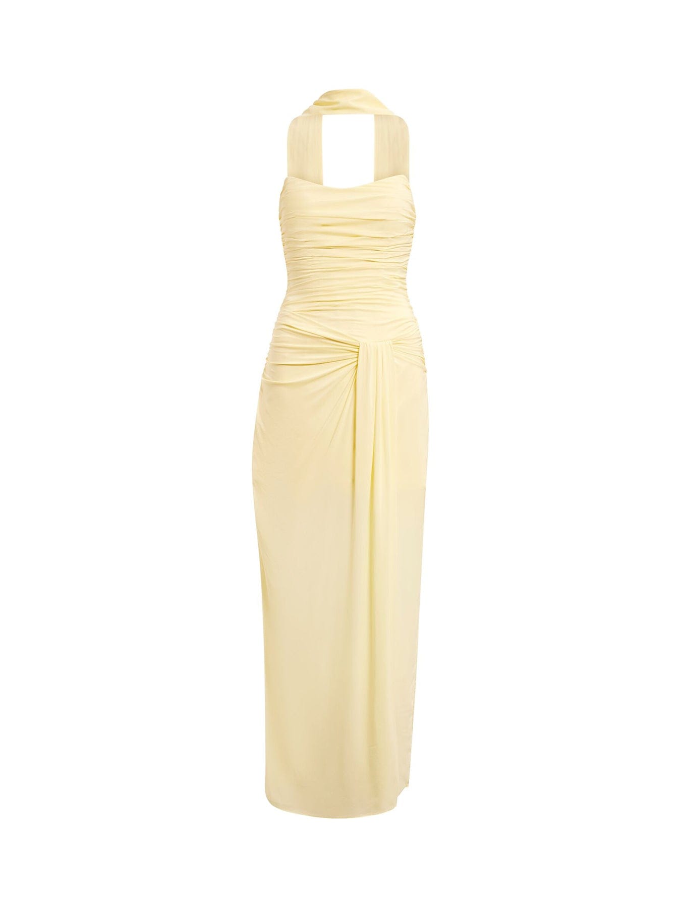 Forever New Arli Strapless Ruched Maxi Dress Yellow