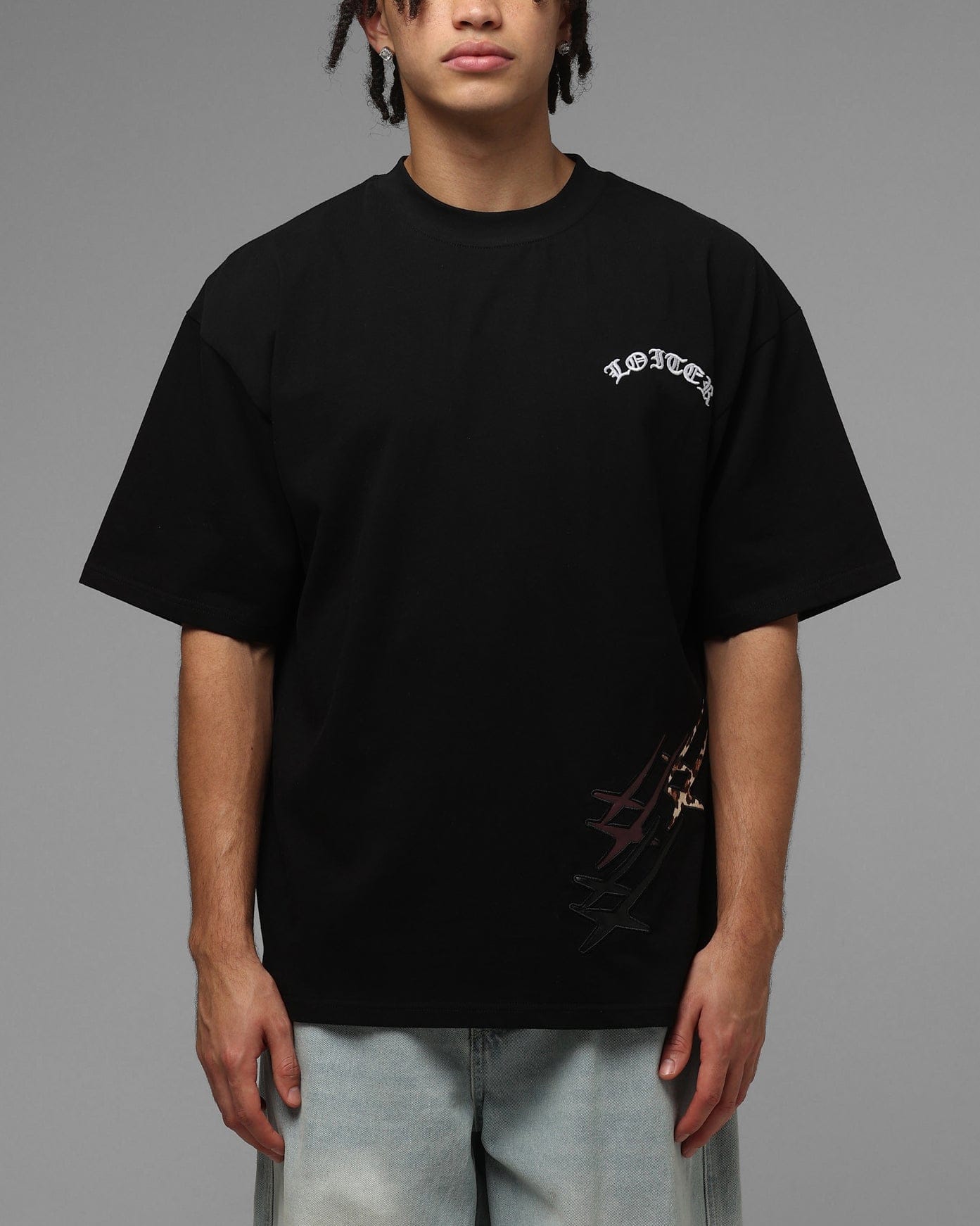 Loiter Hybrid Patch T - Shirt Black