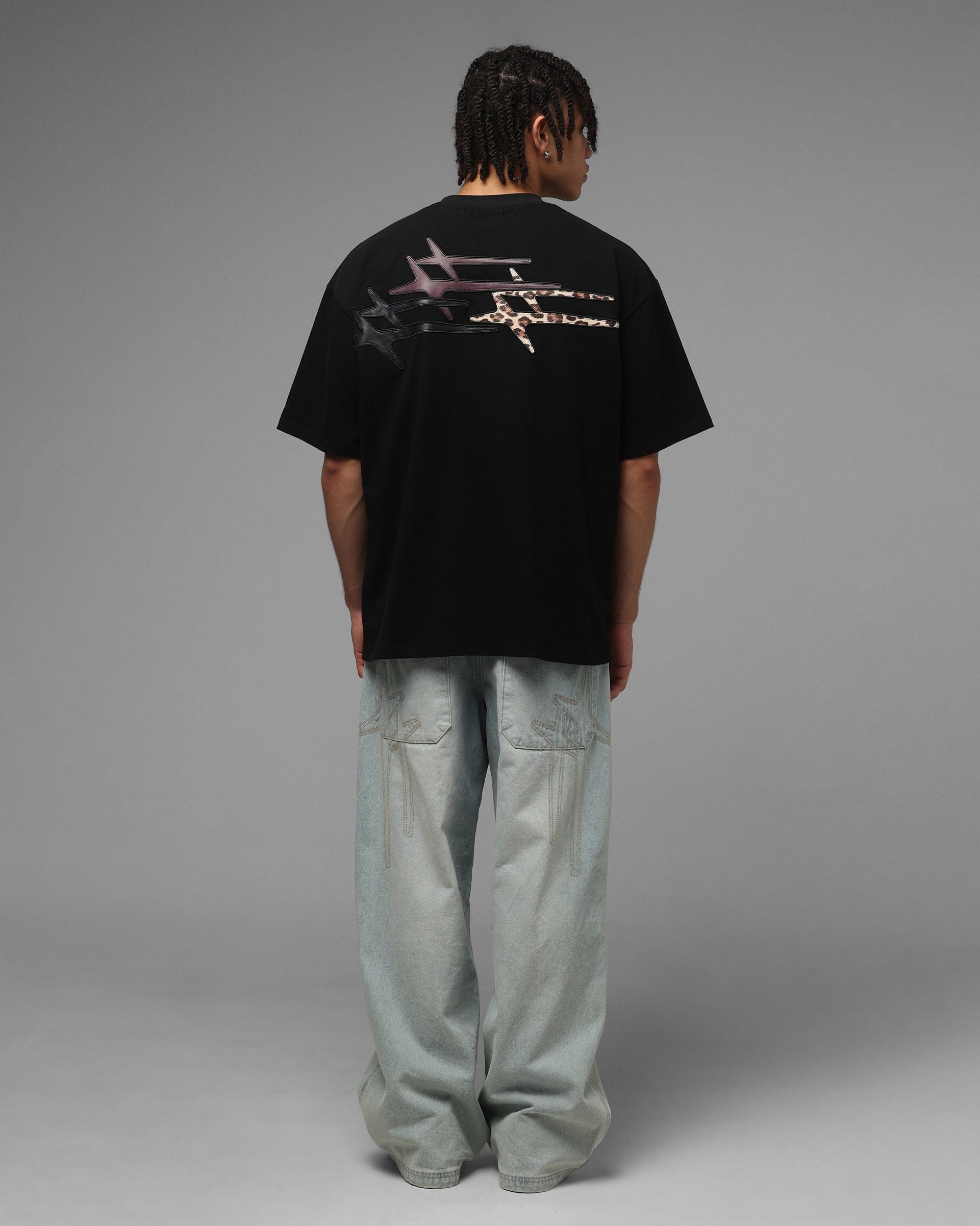 Loiter Hybrid Patch T - Shirt Black