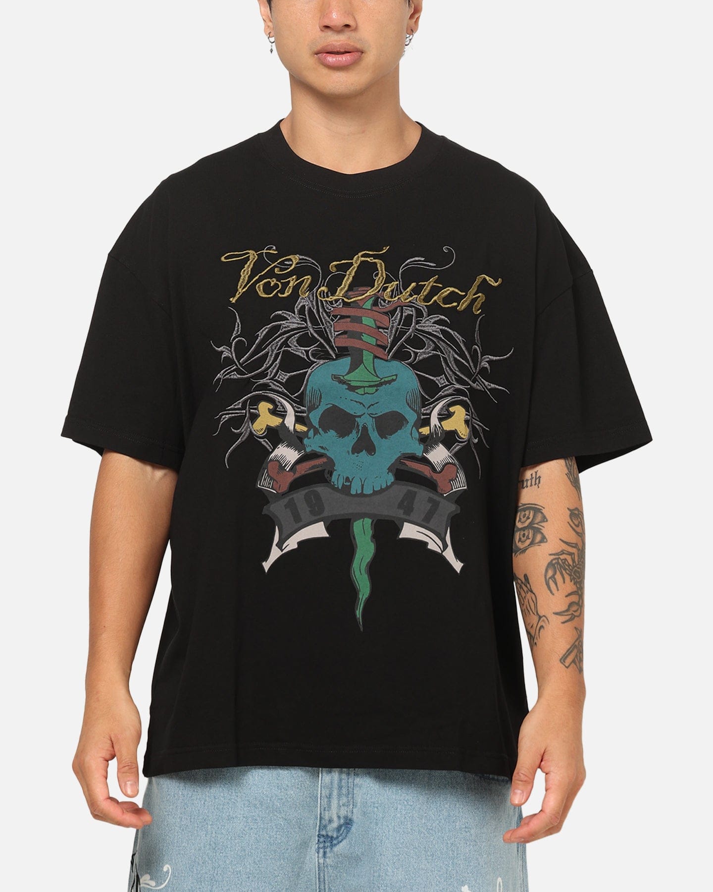 Von Dutch Skull 1947 T - Shirt Black