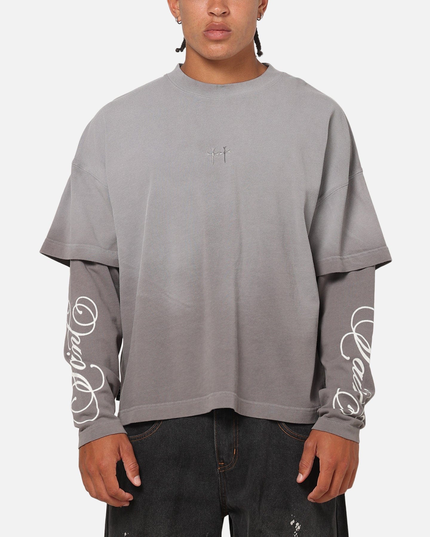 Saint Morta Divine Regiment Long Sleeve T - Shirt White/Grey