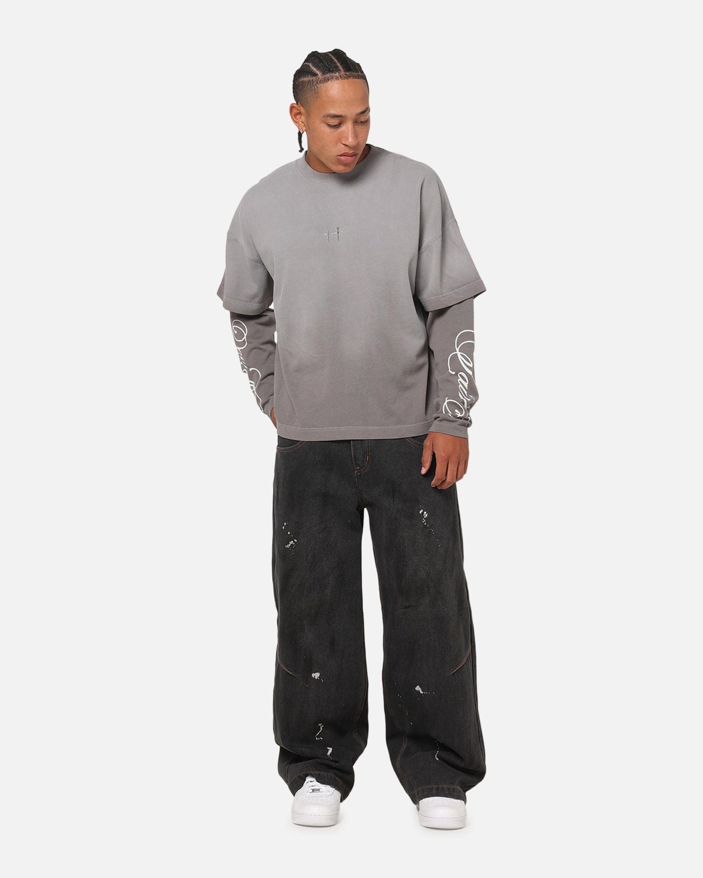 Saint Morta Divine Regiment Long Sleeve T - Shirt White/Grey