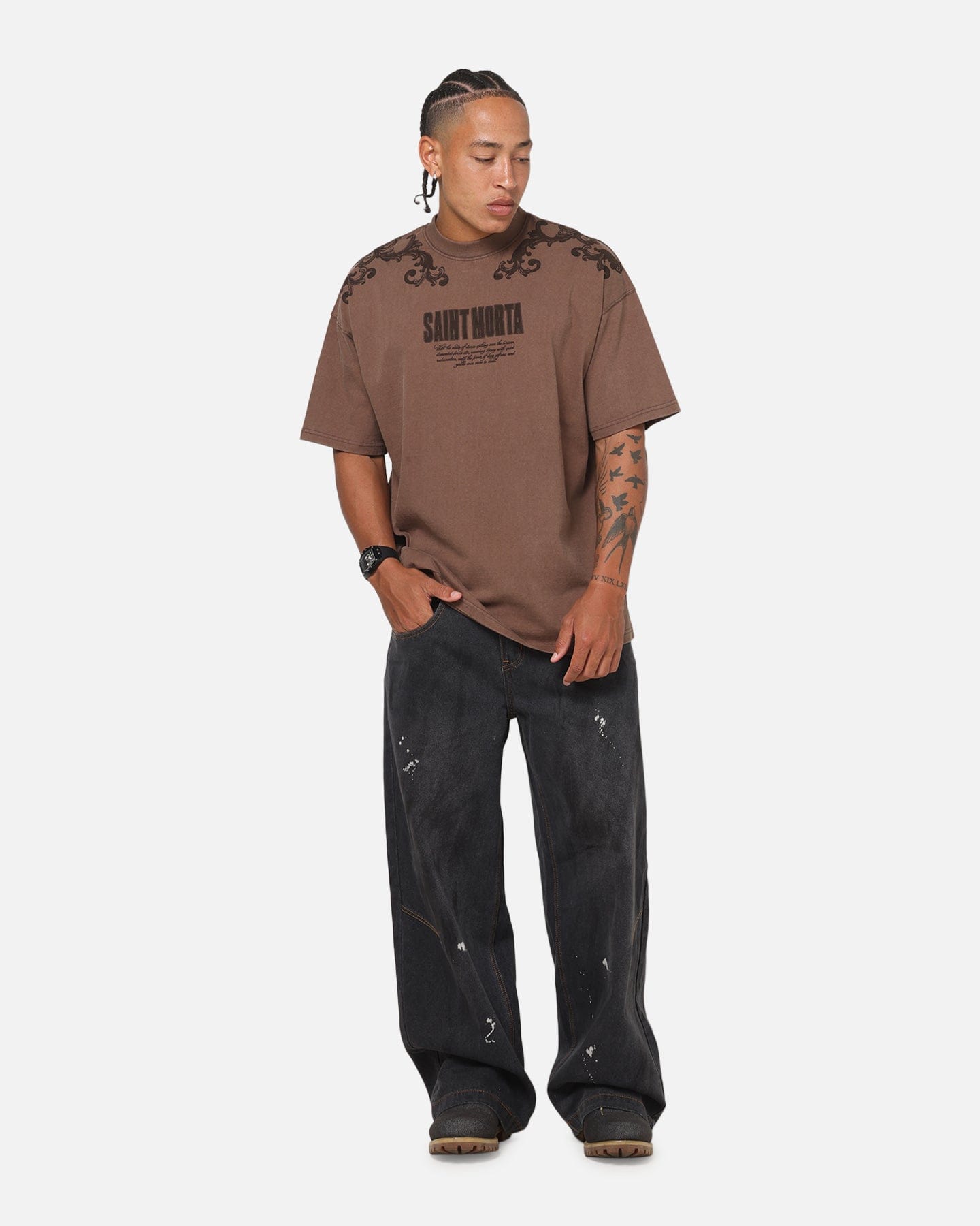 Saint Morta Baroque Boxy T - Shirt Pigment Washed