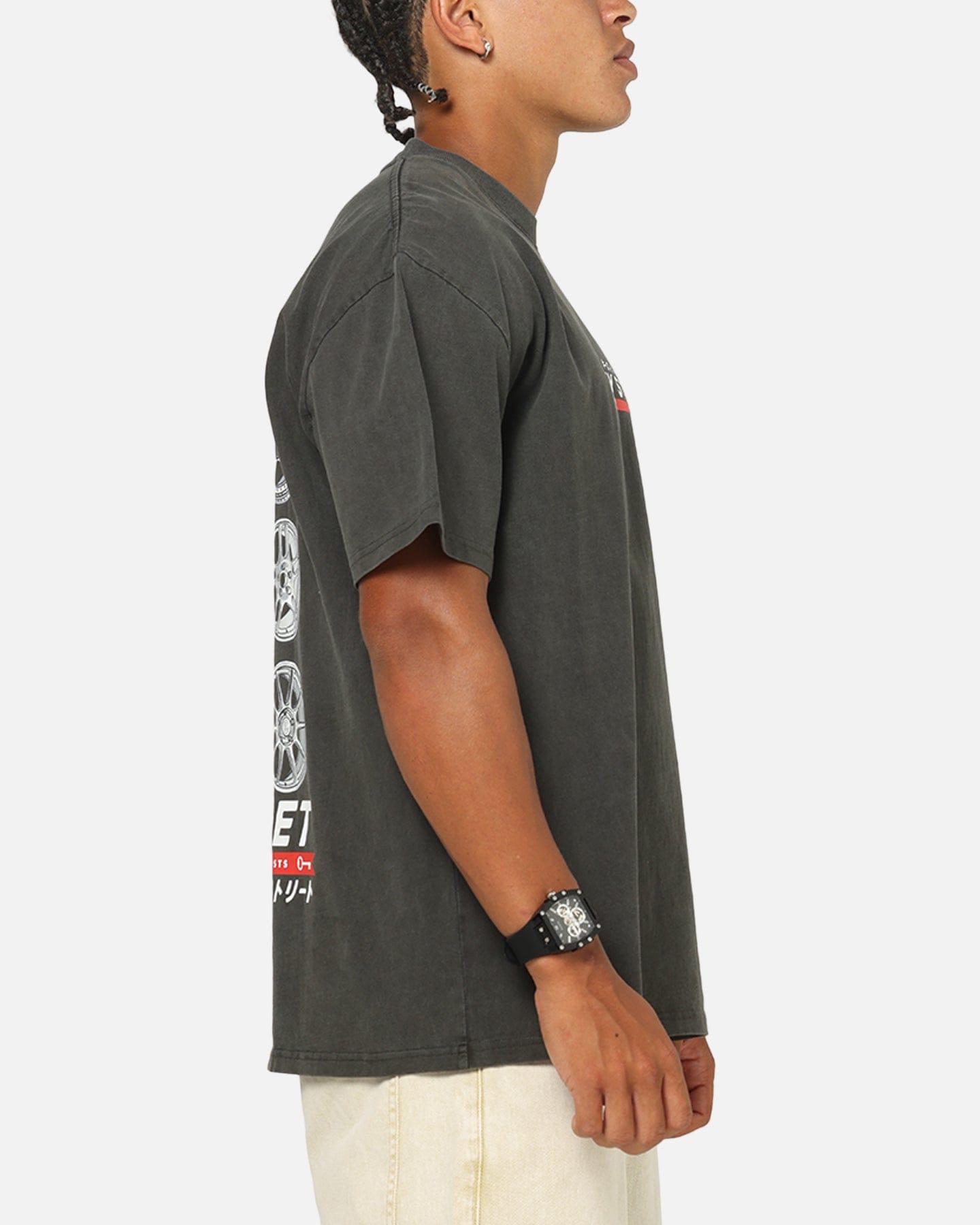 KEY Street Wheels T - Shirt Black Wash