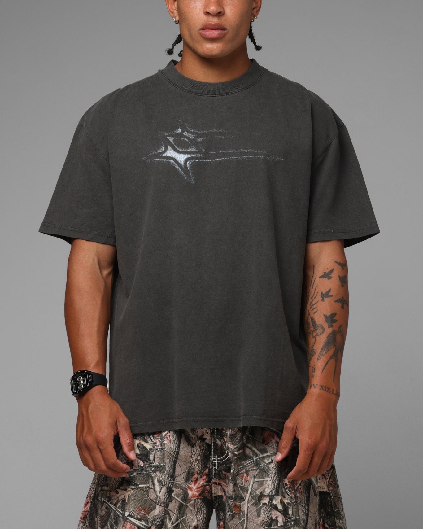 Loiter Afterimage T - Shirt Black Wash