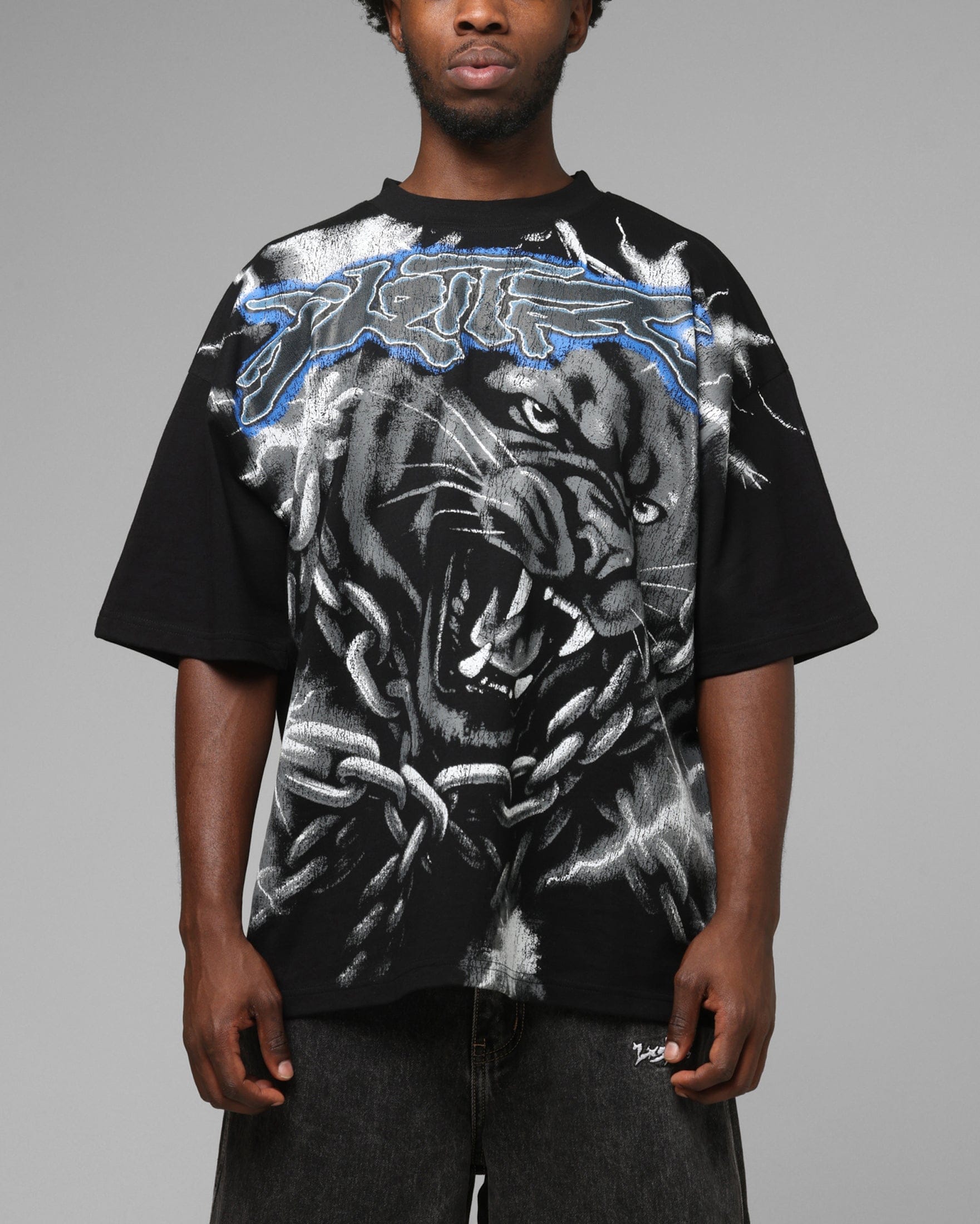 Loiter Airbrush Panther T - Shirt Black