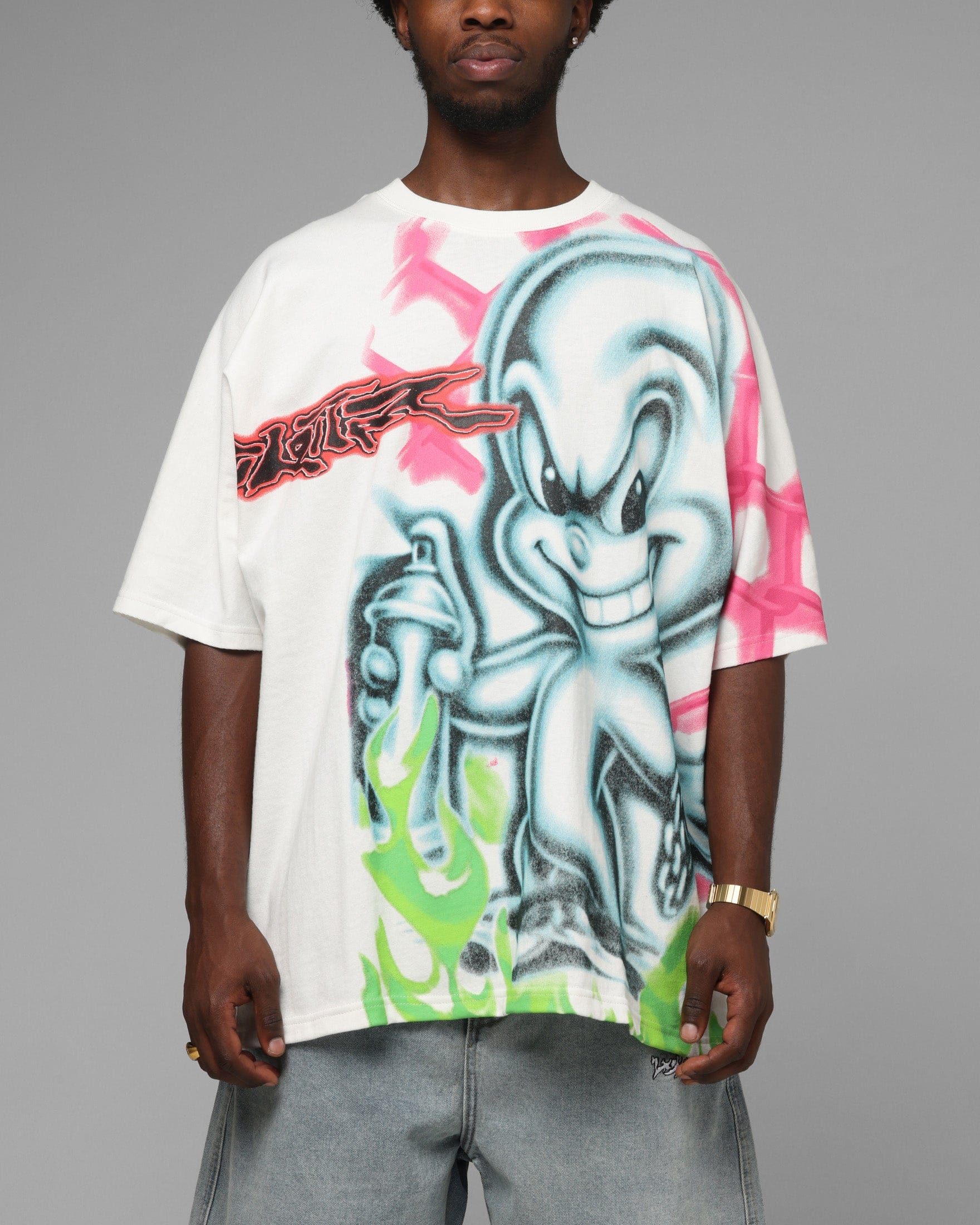 Loiter Airbrush Boxy T - Shirt White