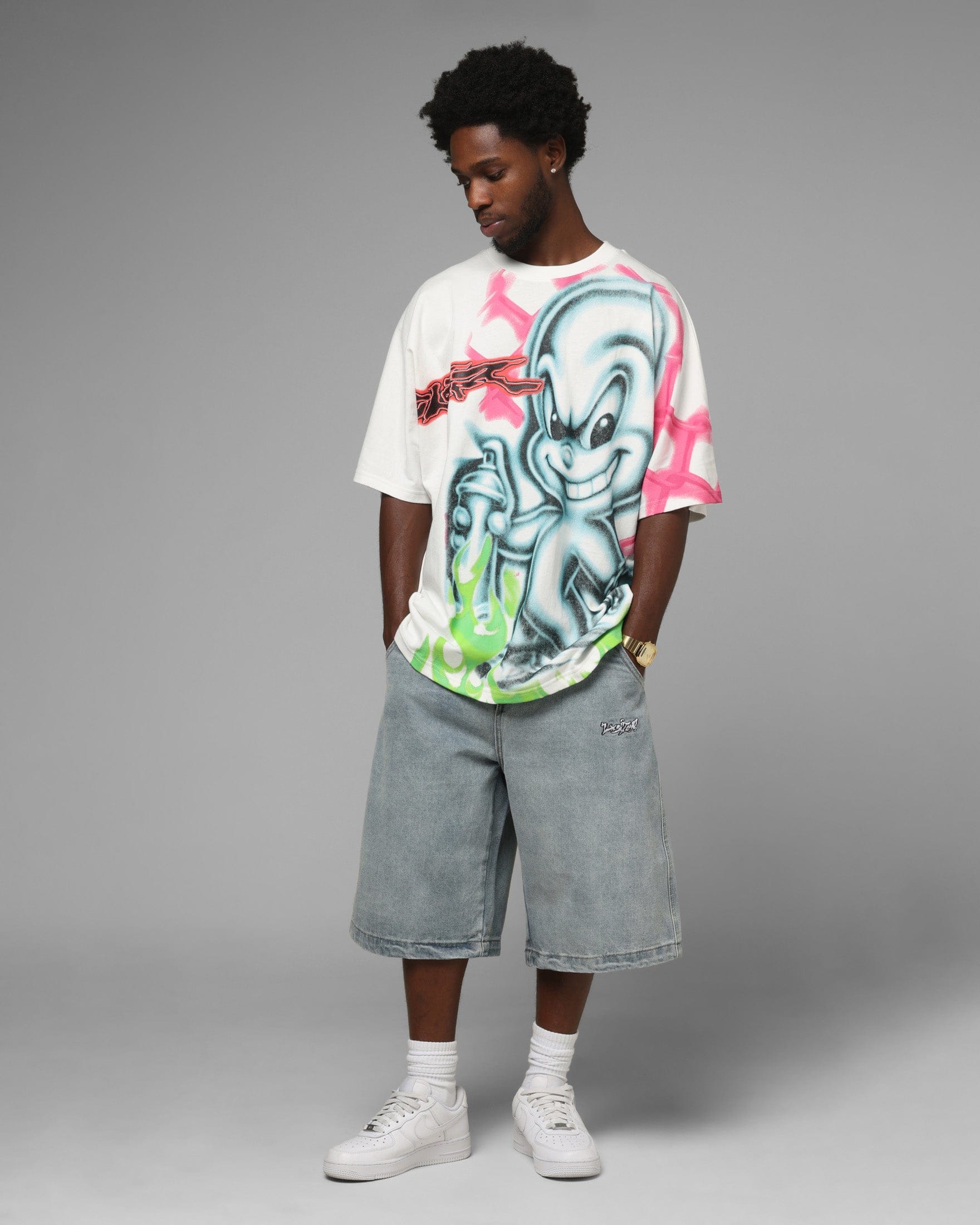 Loiter Airbrush Boxy T - Shirt White