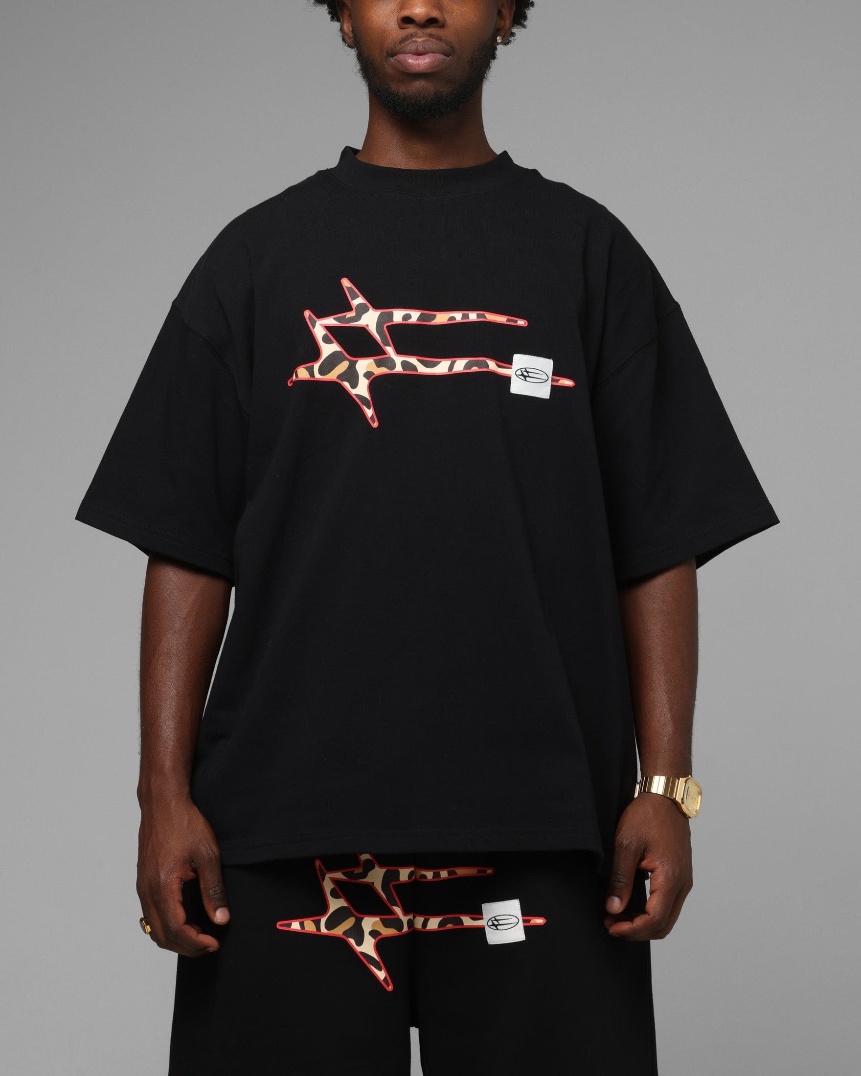 Loiter Hybrid Premium T - Shirt Black/Leopard